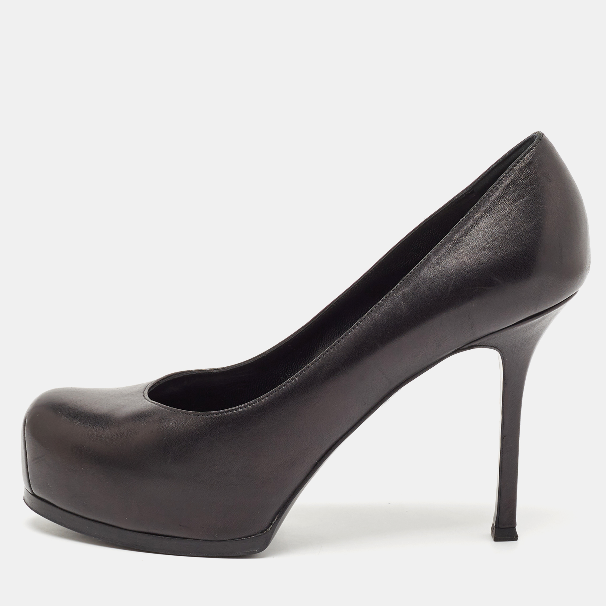 

Yves Saint Laurent Black Leather Tribtoo Pumps Size