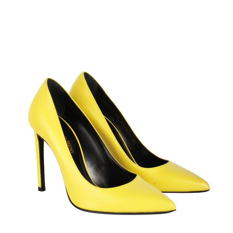 

Saint Laurent Lemon Leather Pointed Pumps Size, Yellow