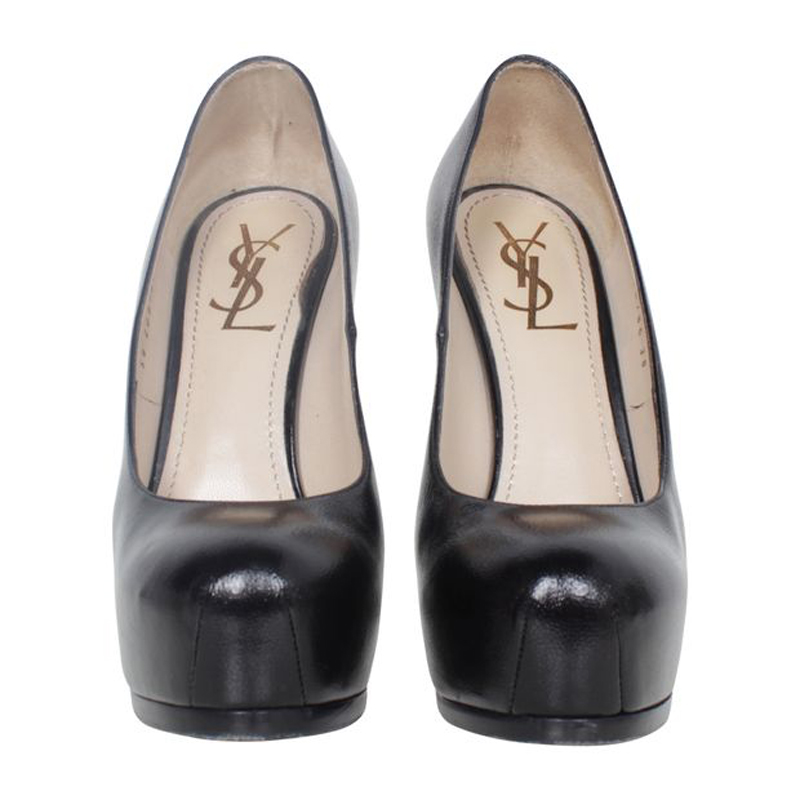 

Saint Laurent Black Leather Tribute Platform Pumps Size