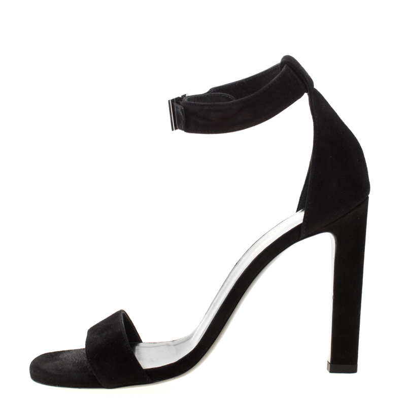 

Saint Laurent Paris Black Suede Ankle Cuff Sandals Size