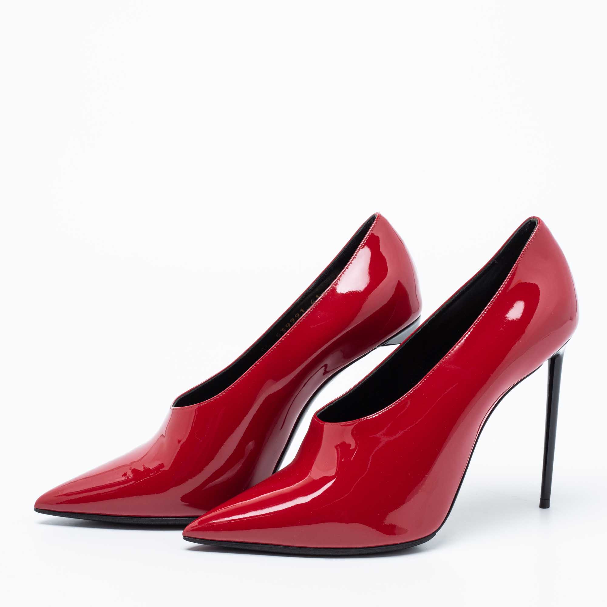 

Yves Saint Laurent Red Patent Vamp Pumps Size