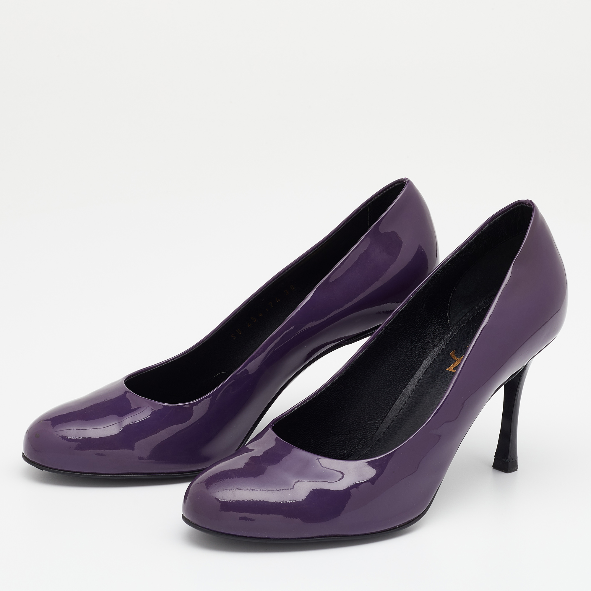 

Yves Saint Laurent Purple Patent Leather Pumps Size