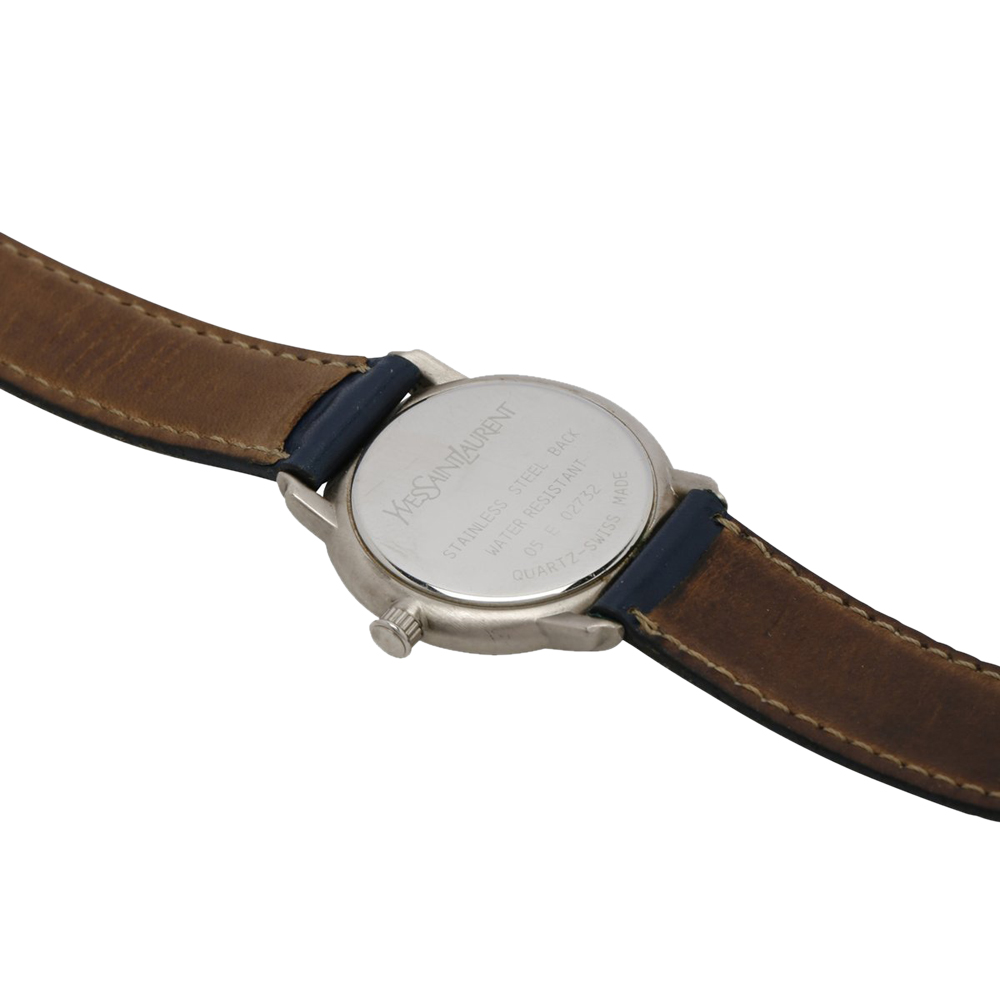

Saint Laurent Paris White Stainless Steel Herrenuhr Women's Wristwatch