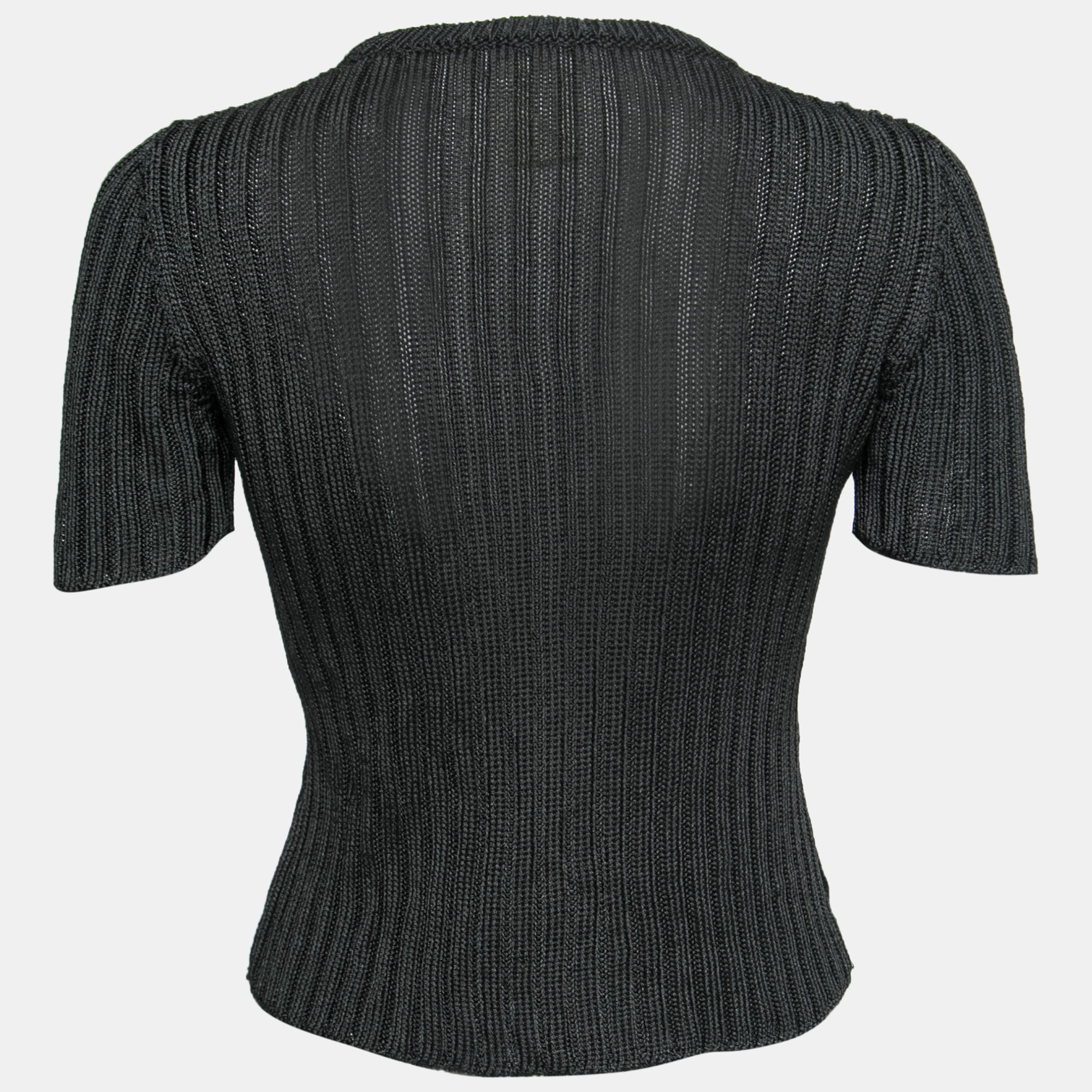 

Yves Saint Laurent Variation Black Knit Short Sleeve Top