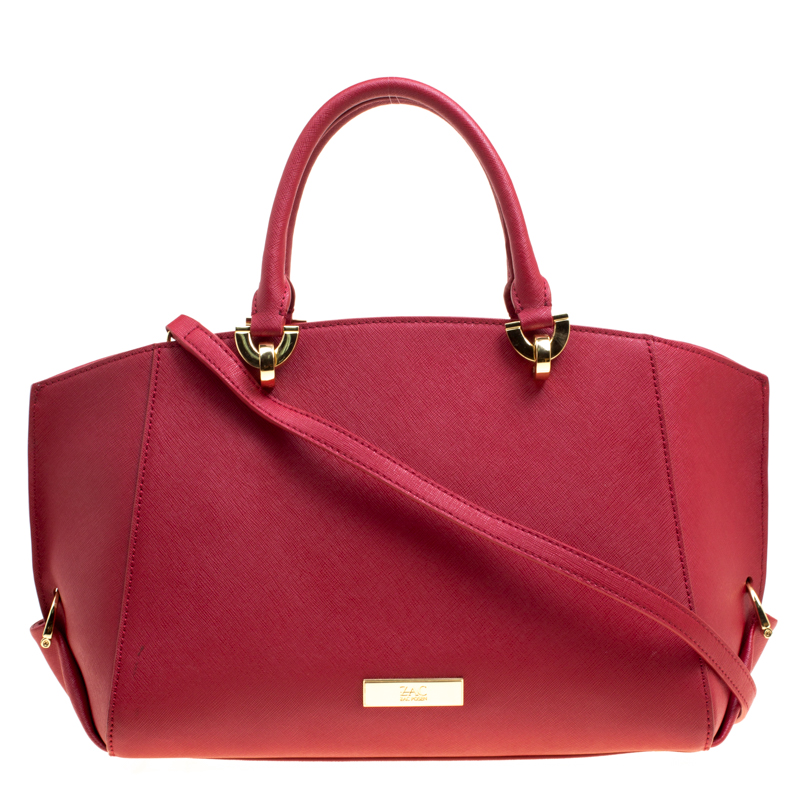 Zac Zac Pozen Red Leather Tote