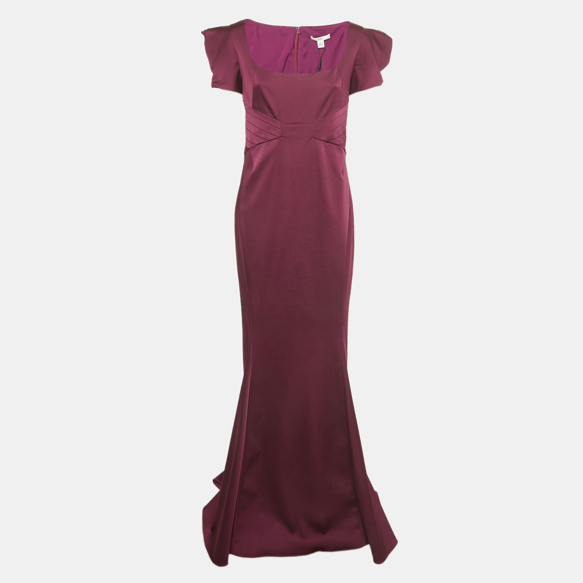 

Zac Posen Purple Crepe Bethanle Gown L