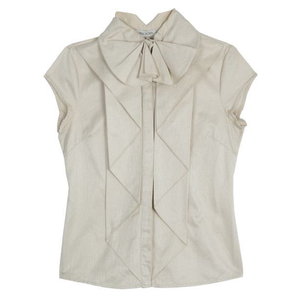 Zac Posen Ruffle Short Sleeve Top M