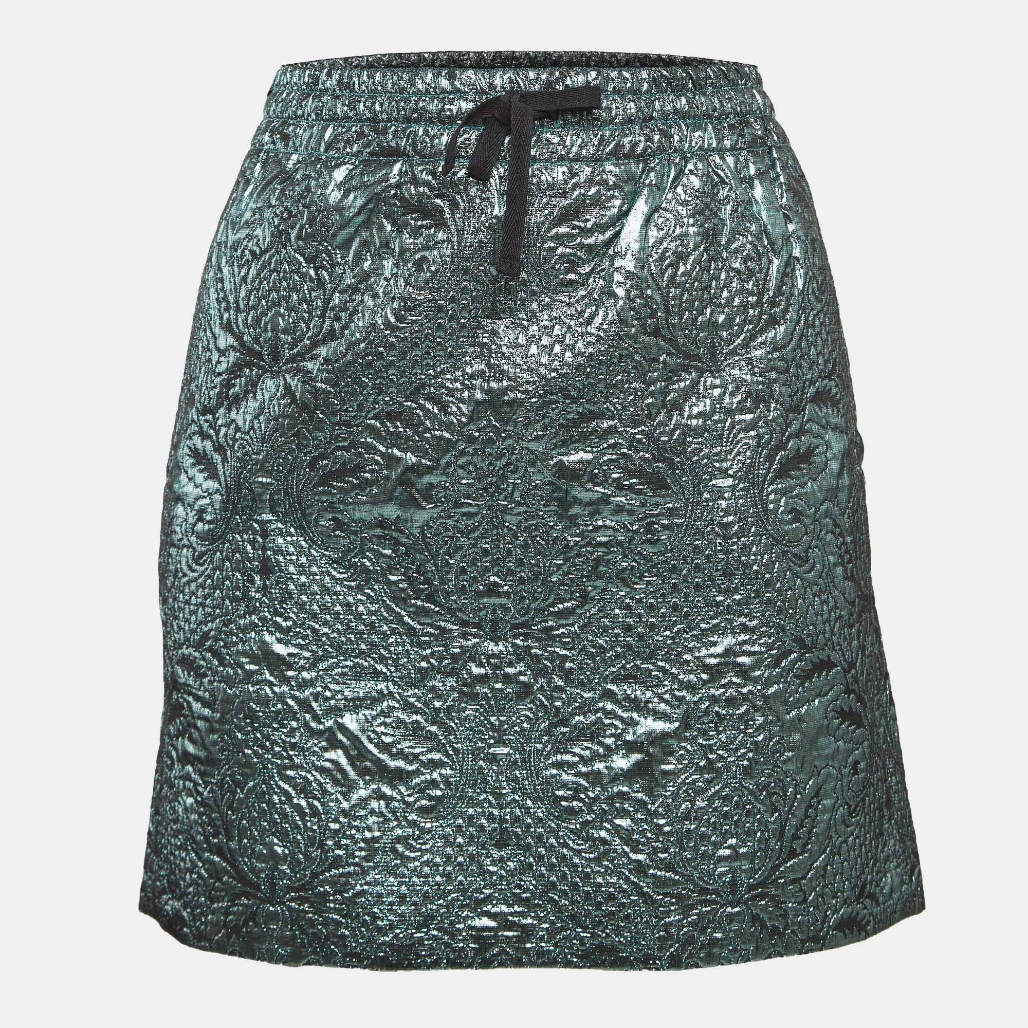 

Zadig & Voltaire Deluxe Metallic Blue Floral Jacquard Mini Skirt S