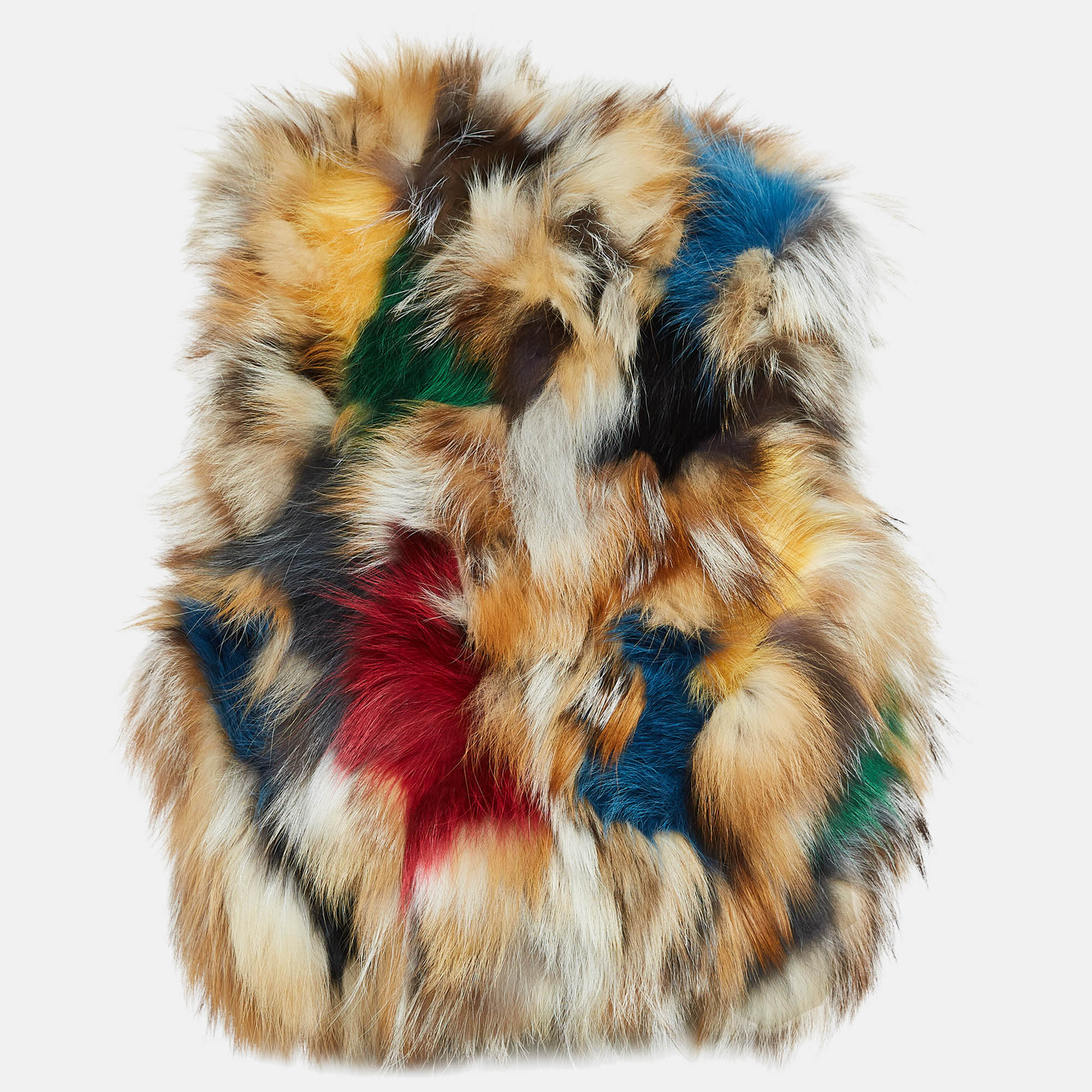 

Zadig & Voltaire Deluxe Multicolor Dyed Fox Fur Fee Vest M