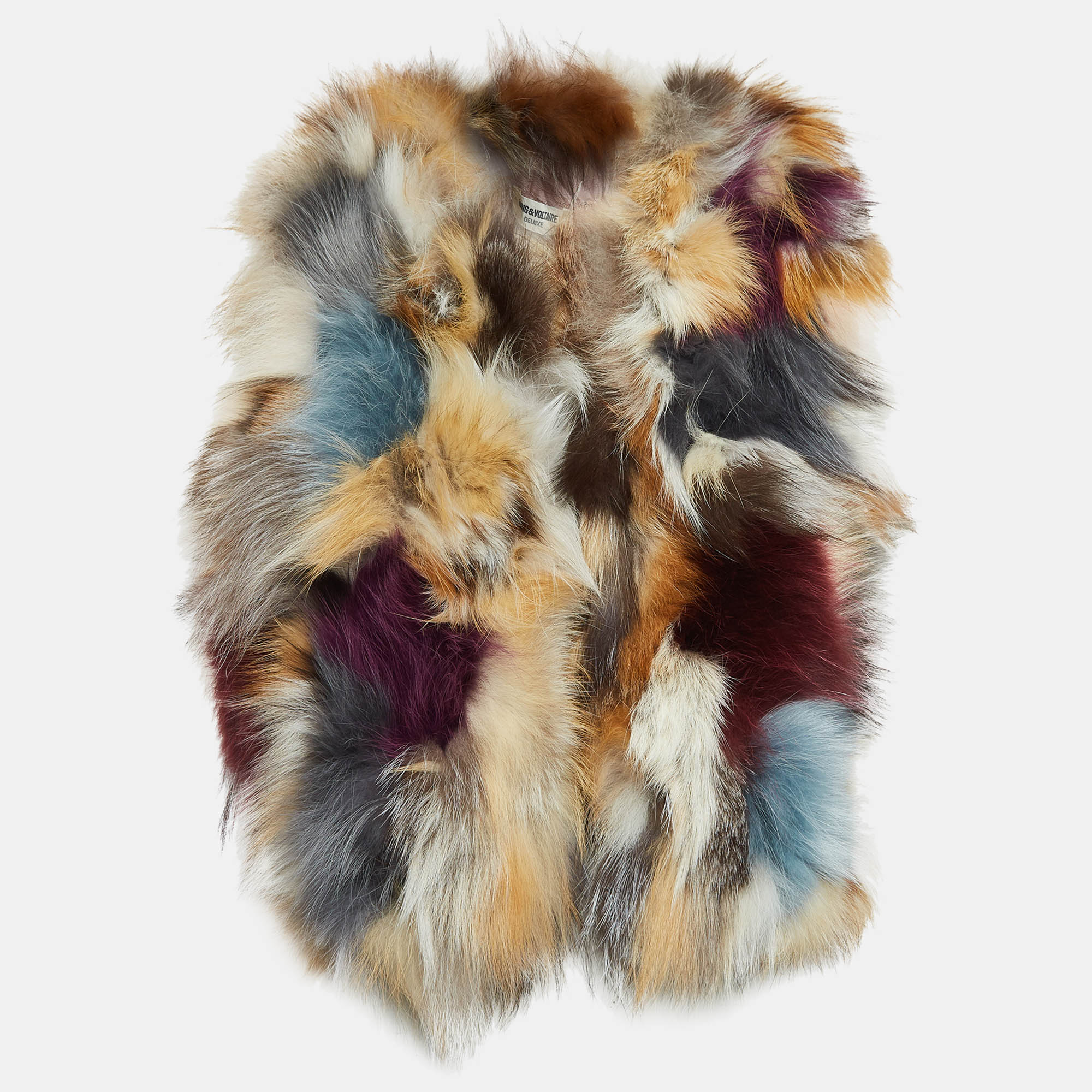 Pre-owned Zadig & Voltaire Deluxe Multicolor Dyed Fox Fur Fee Vest M