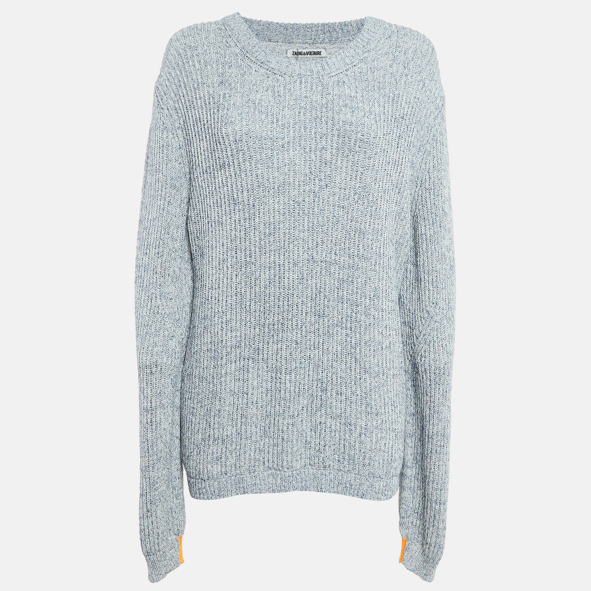 

Zadig & Voltaire Blue Rib Knit Kennedy Cop Sweater M