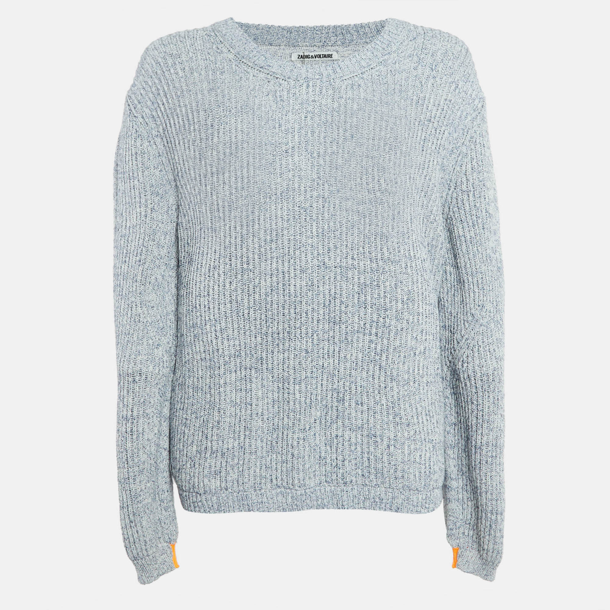 

Zadig & Voltaire Blue Rib Knit Kennedy Cop Sweater M