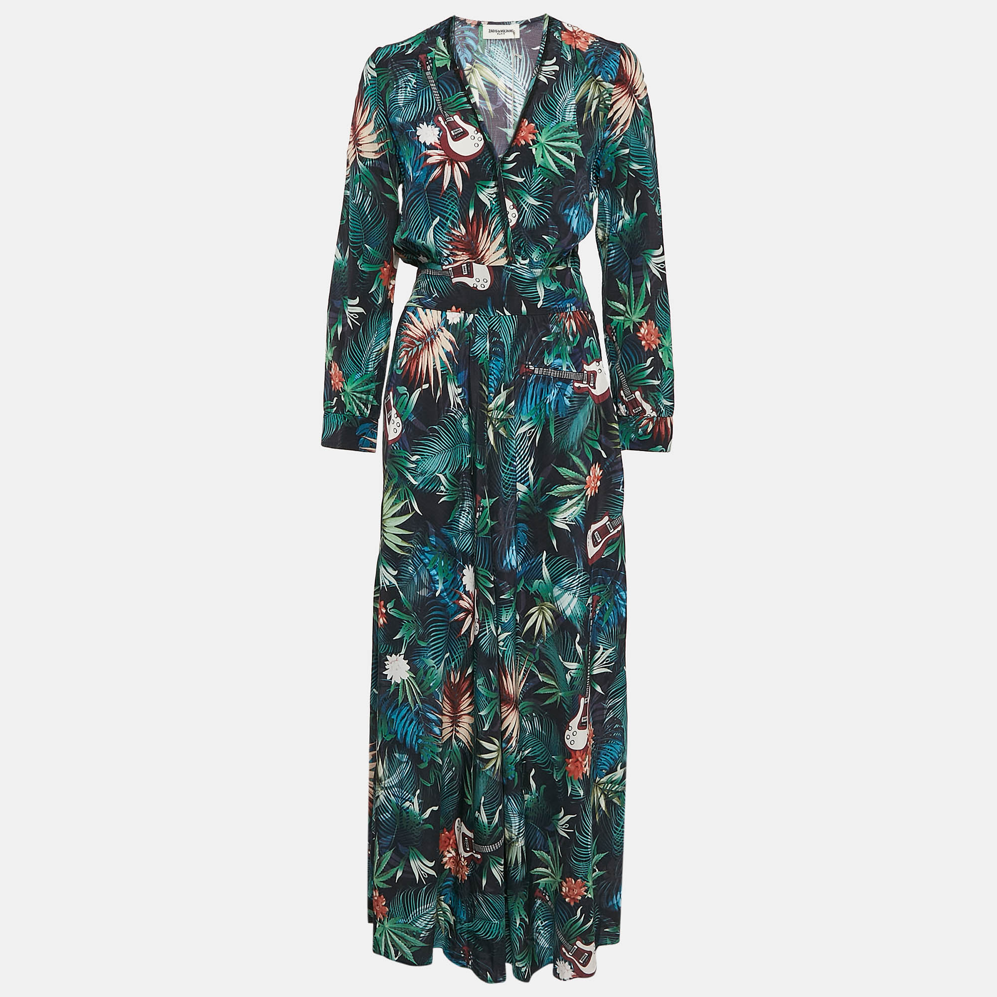 

Zadig & Voltaire Green Jungle Printed Long Dress XS