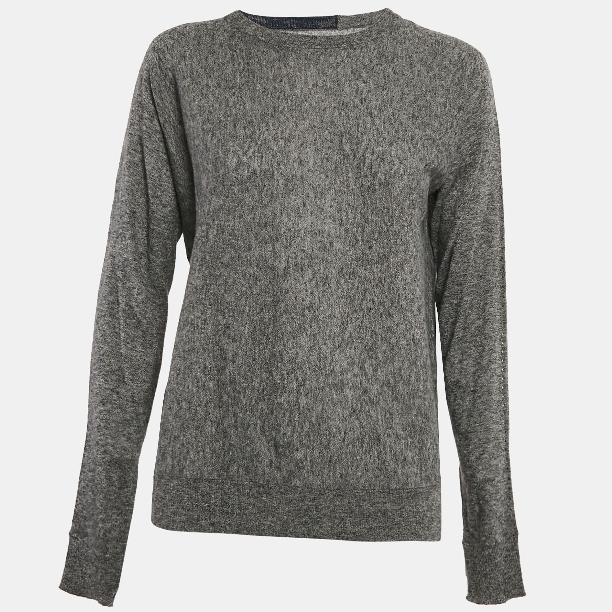 

Zadig & Voltaire Grey Cashmere Full Sleeve Crisp Sweater L