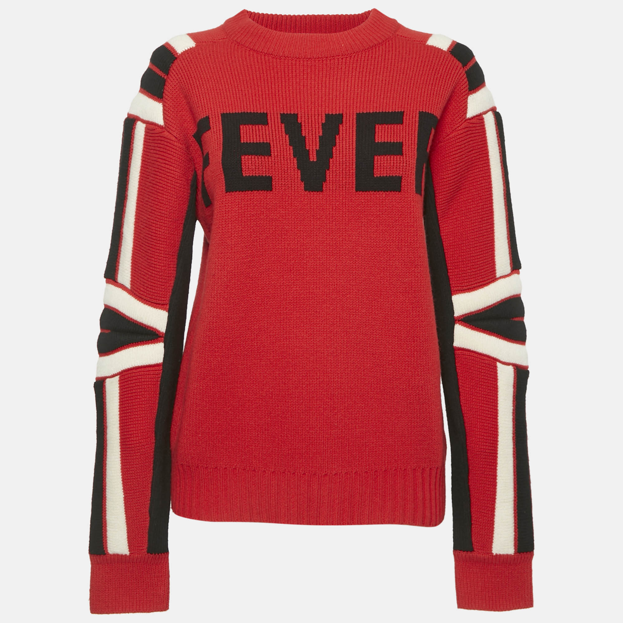 

Zadig & Voltaire Red Fever Intarsia Rib Knit Amber Bis Sweater S