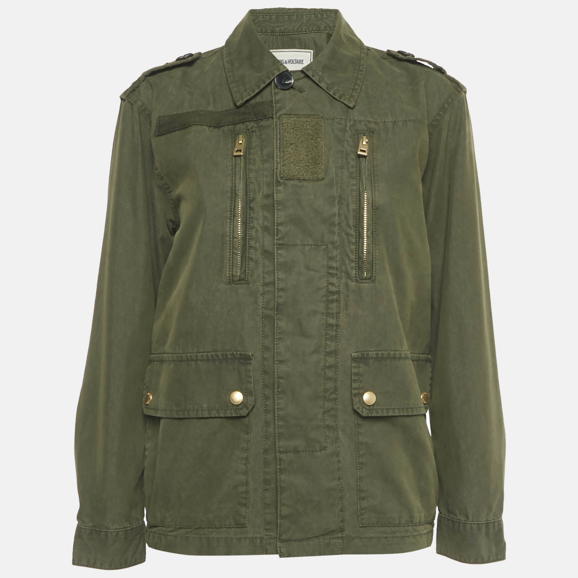 Pre-owned Zadig & Voltaire Green Cotton Lava Jacket Xs