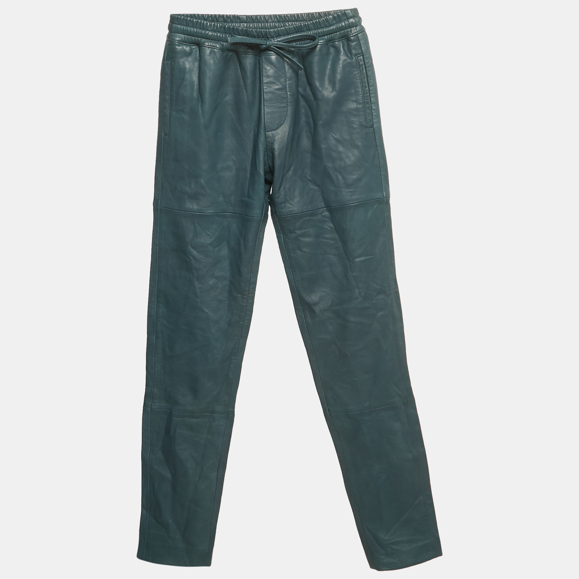 

Zadig & Voltaire DeluxeTeal Blue Genuine Leather Parone Pants S