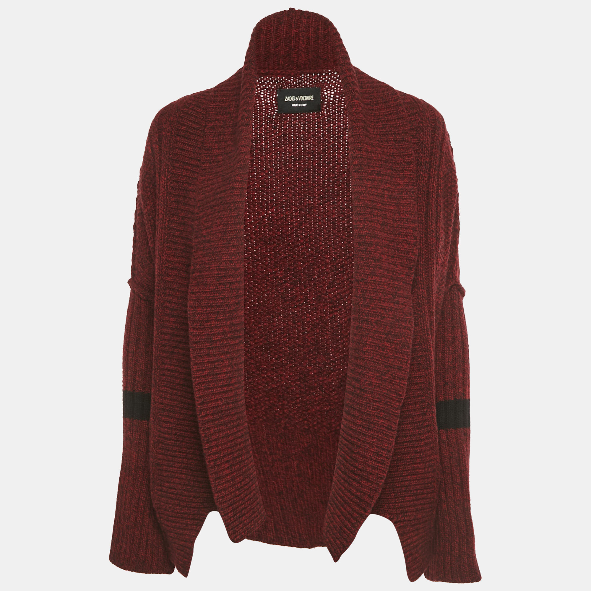 

Zadig & Voltaire Burgundy Rib Knit Shawl Collar Mystic Cardigan XS/S