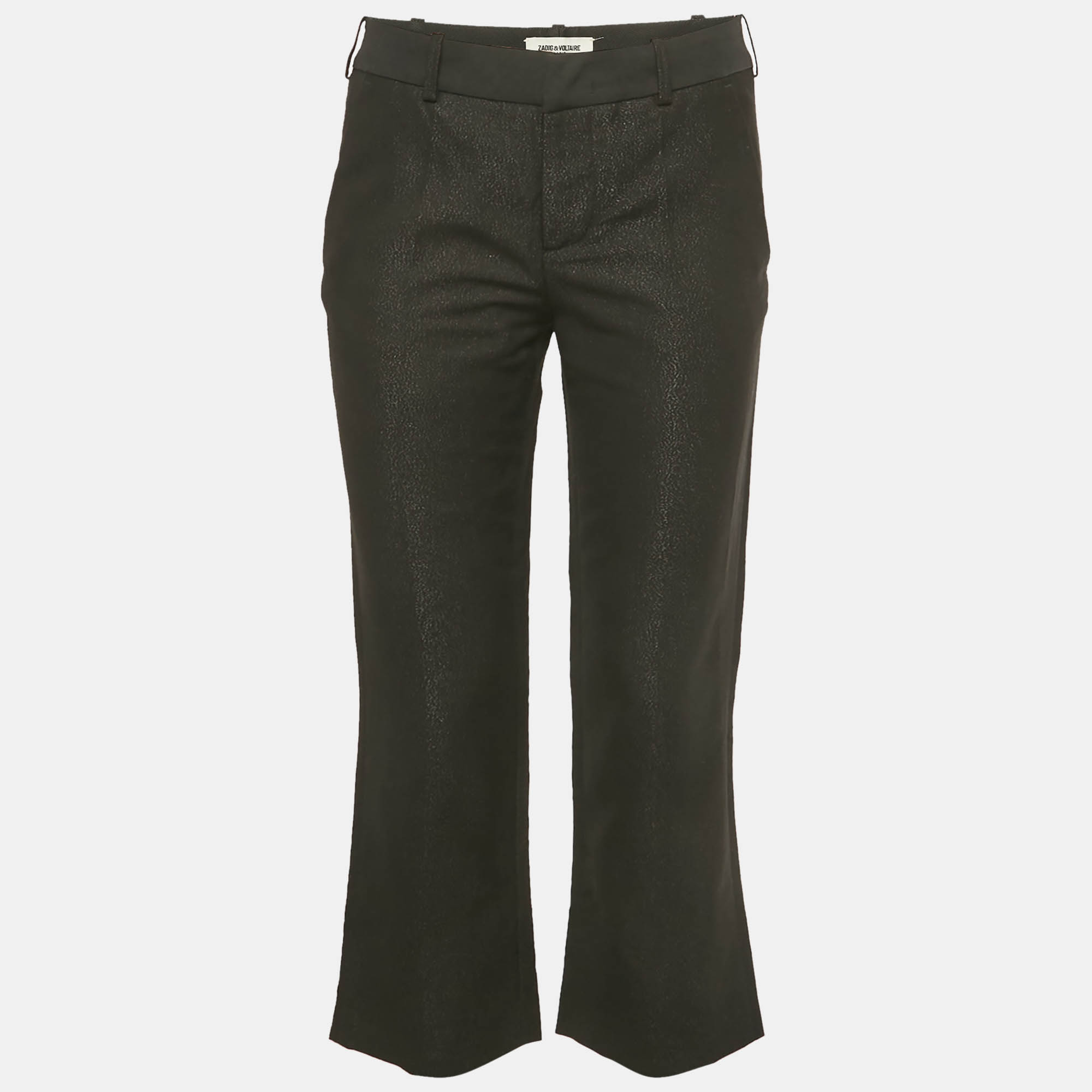 Pre-owned Zadig & Voltaire Black Lurex Posh Bright Trousers S