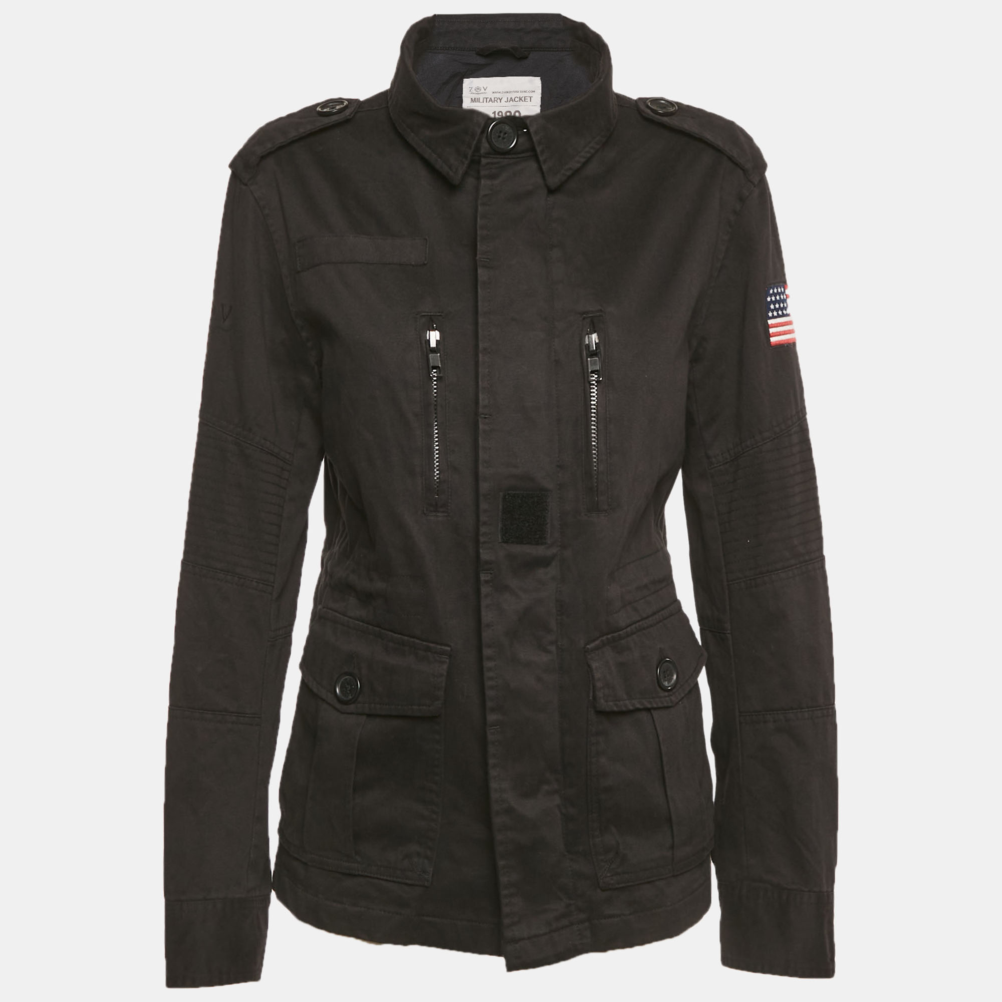 

Zadig & Voltaire Black Cotton Kerry Military Jacket XS