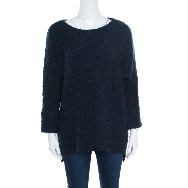 Pre Owned Zadig and Voltaire Navy Blue Chunky Athina Sweater ( One Size )