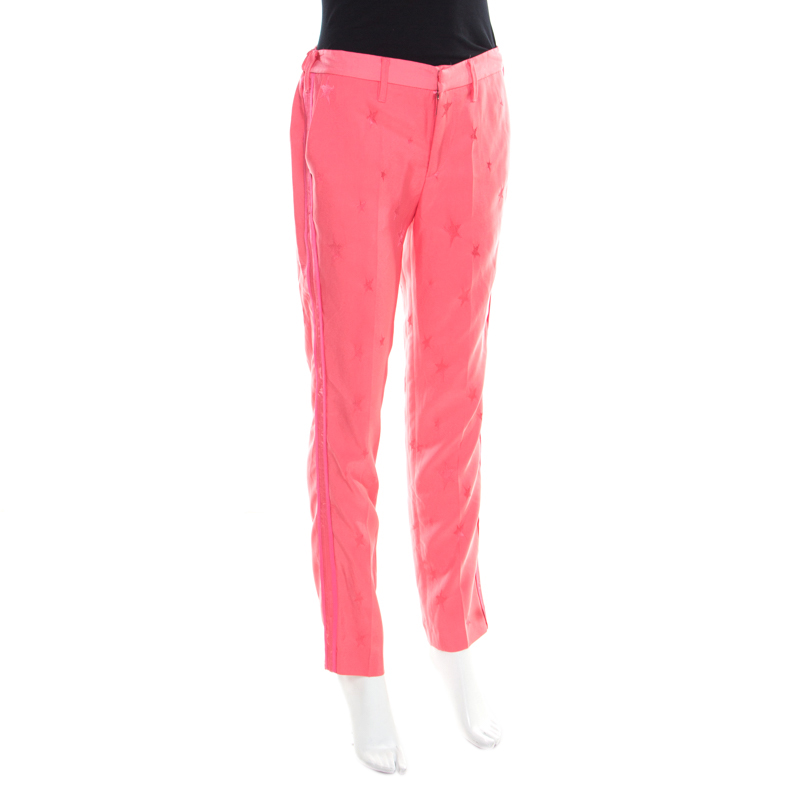 

Zadig and Voltaire Deluxe Rose Pink Pomelo Star Jacquard Straight Trousers