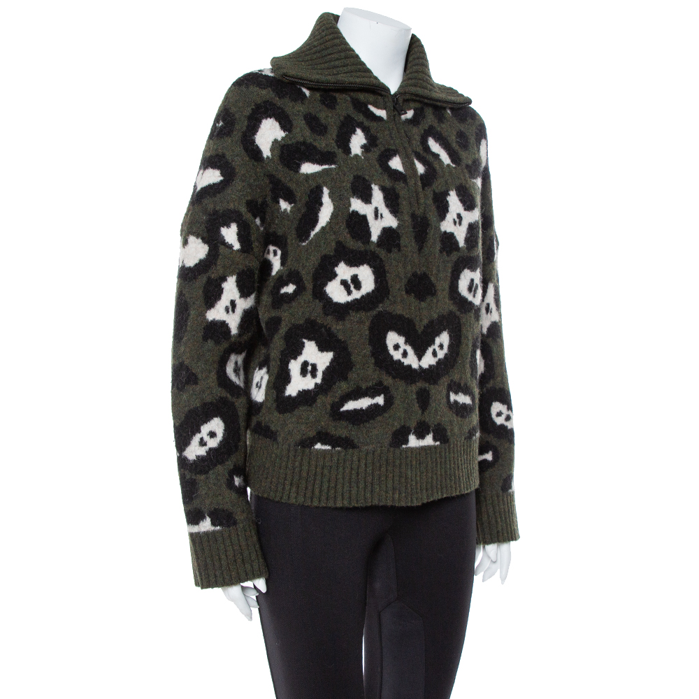 

Zadig & Voltaire Green Leopard Pattern Wool Taliah Sweater XS