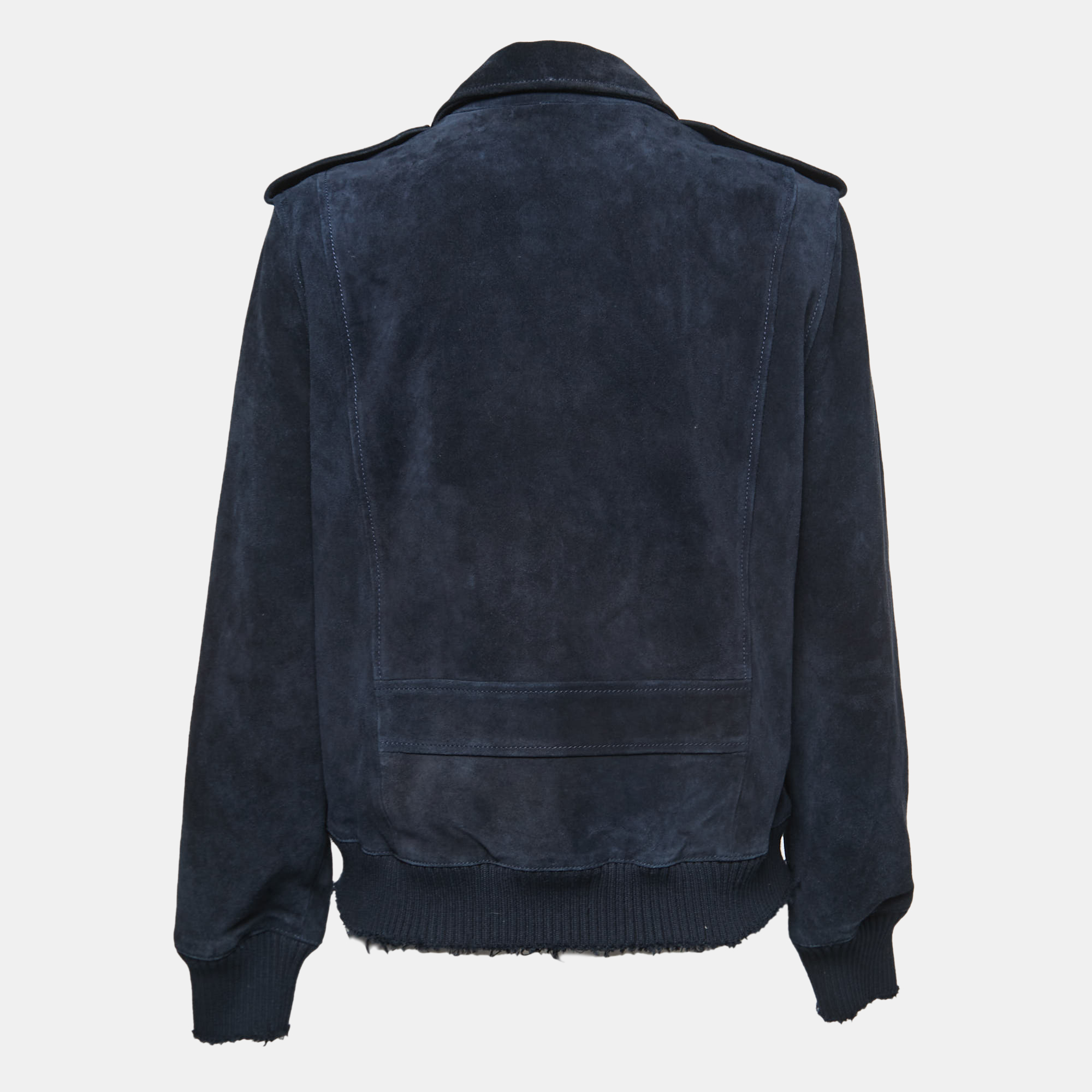 

Zadig and Voltaire Navy Blue Suede Zip-Up Leonna Jacket