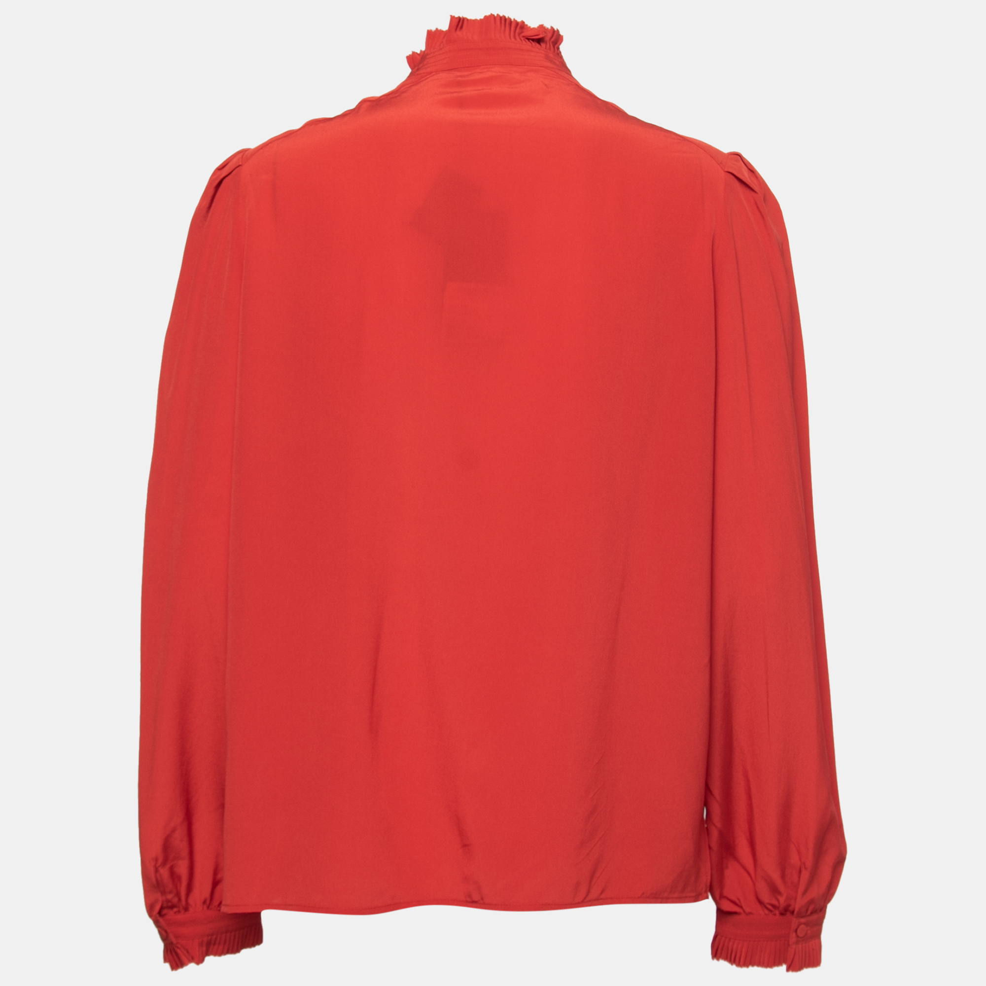 

Zadig and Voltaire Deluxe Red Silk Ruffle Detail Taccora Blouse