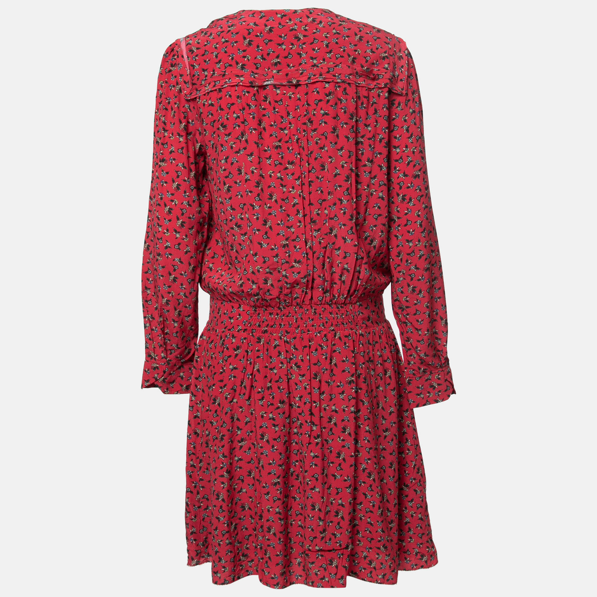 

Zadig and Voltaire Red Floral Printed Crepe Silk Mini Dress