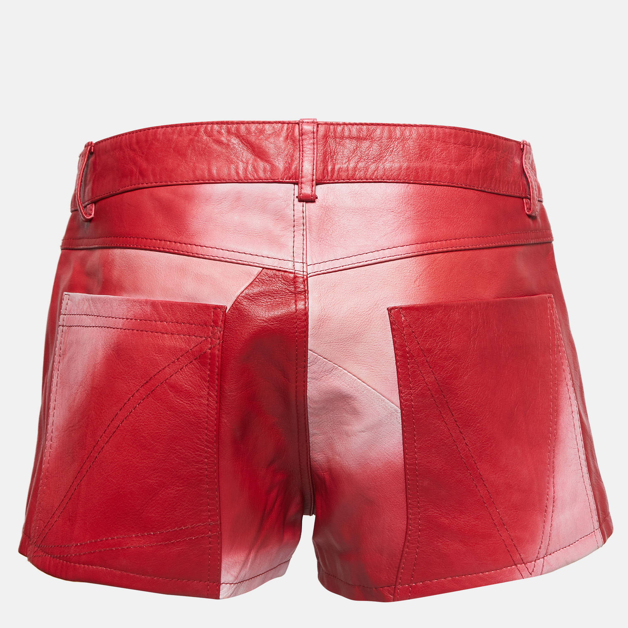 

Zadig and Voltaire Red Lambskin Leather Mini Shorts