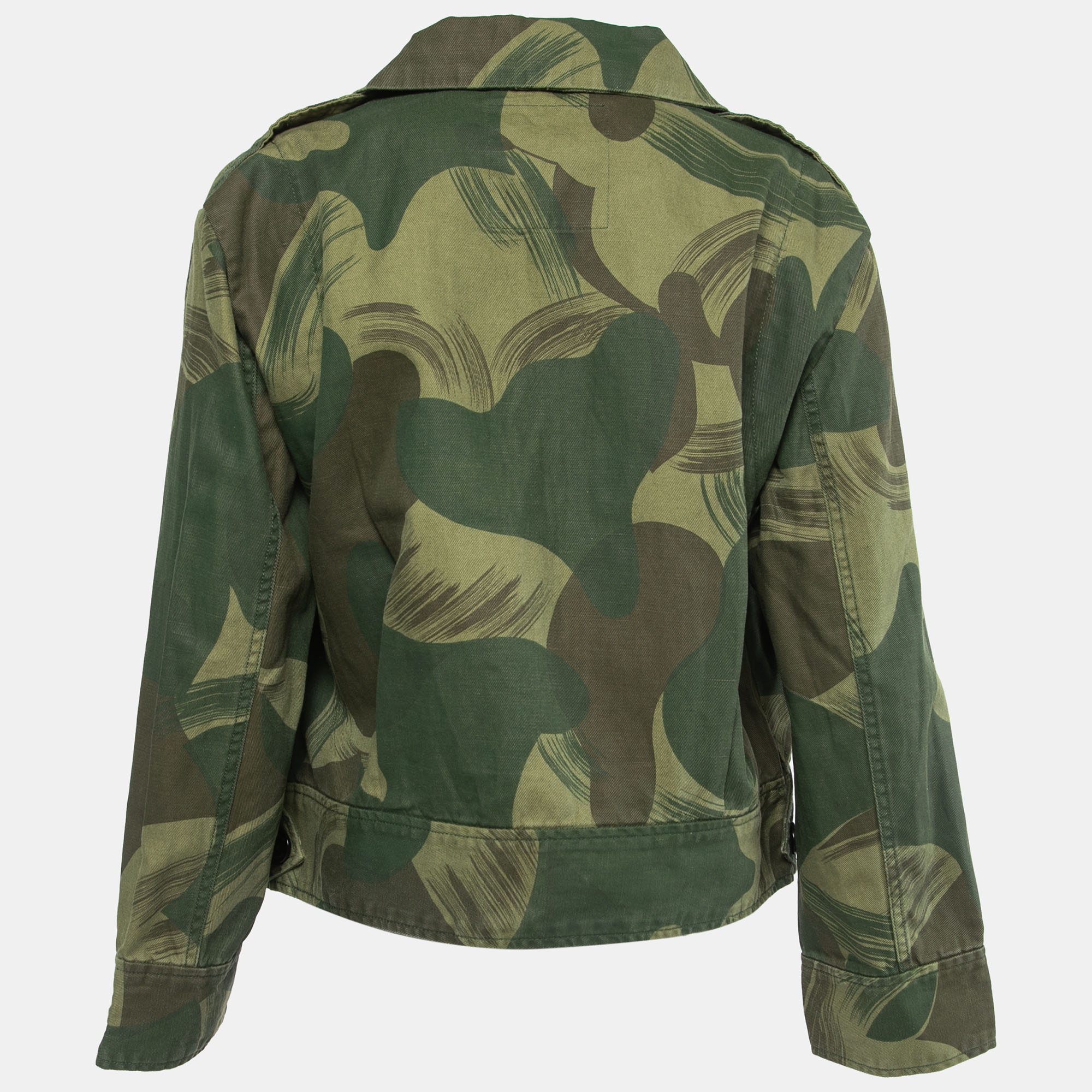 

Zadig and Voltaire Green Camouflage Cotton & Linen Jacket