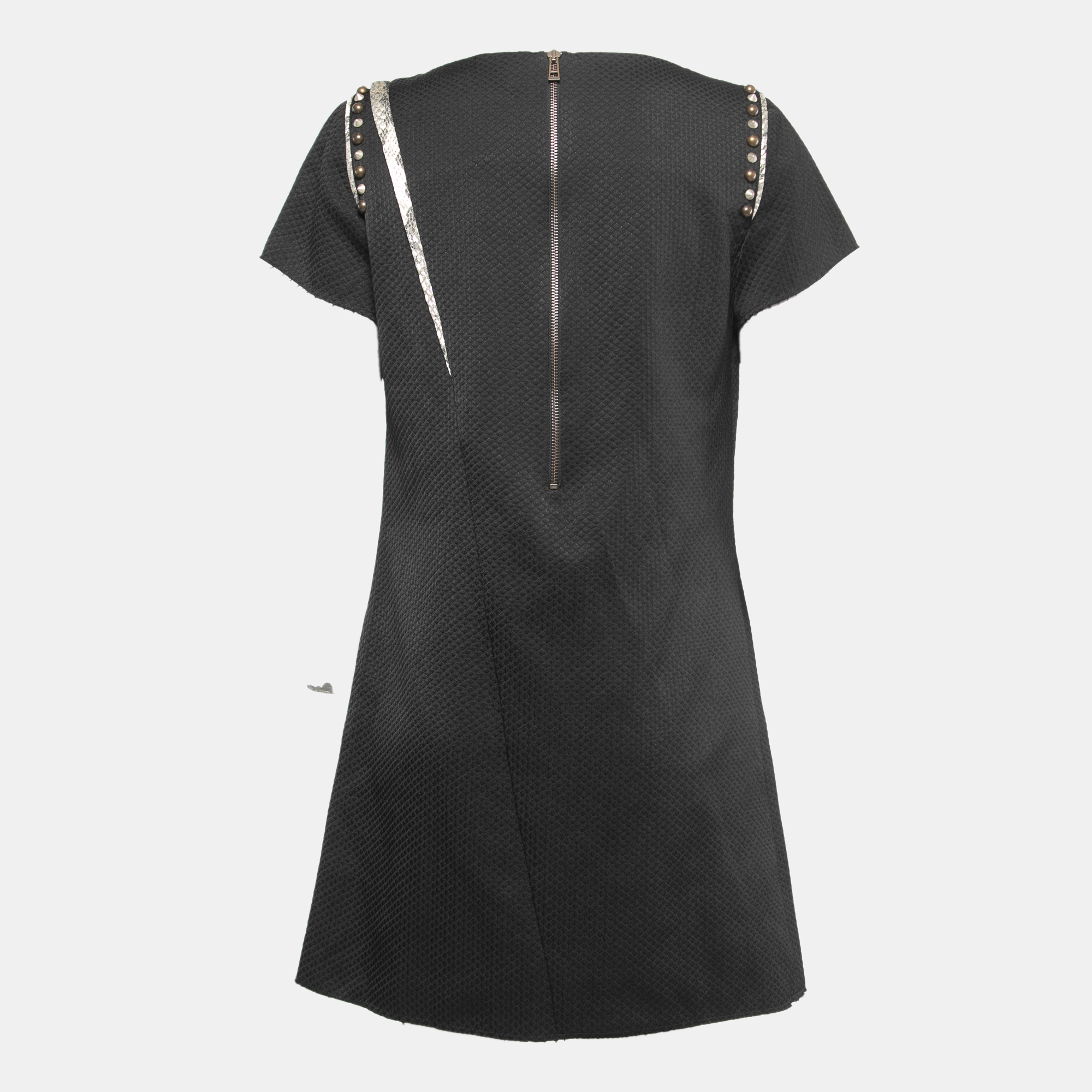 

Zadig & Voltaire Black Jacquard Studded Short Sleeve Midi Dress