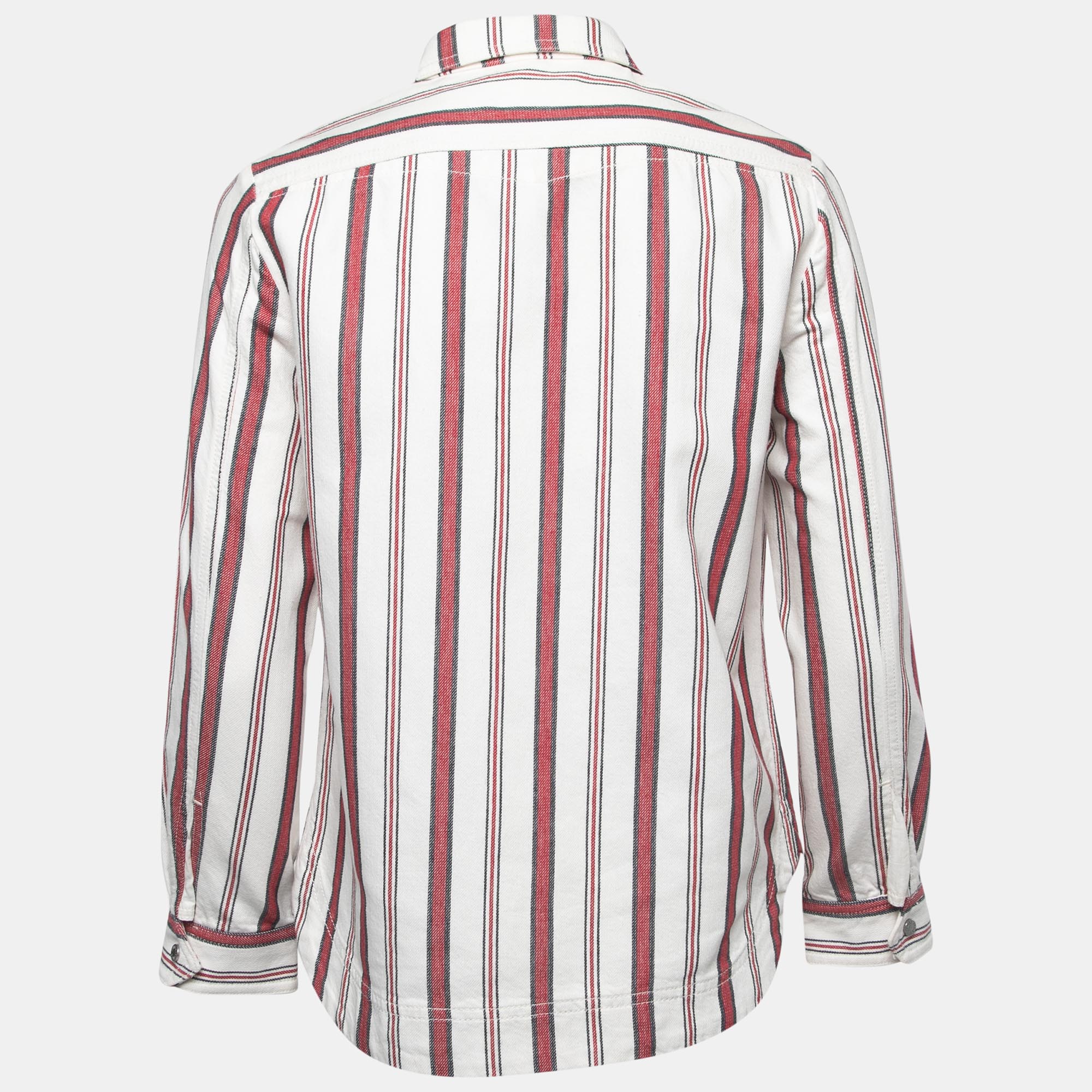 

Zadig and Voltaire White Striped Cotton Zip Front Shirt