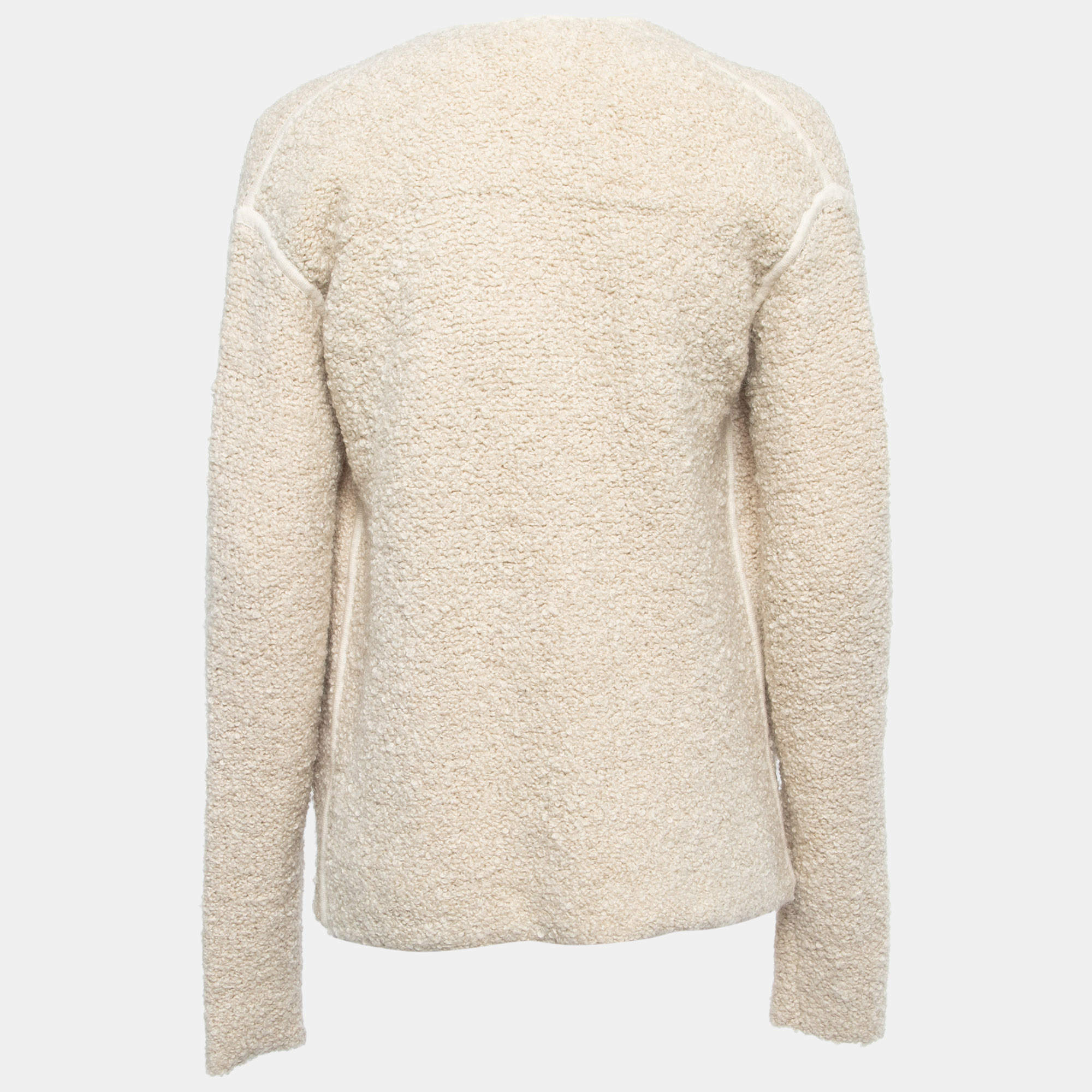 

Zadig & Voltaire Cream Boucle Wool Open Cardigan