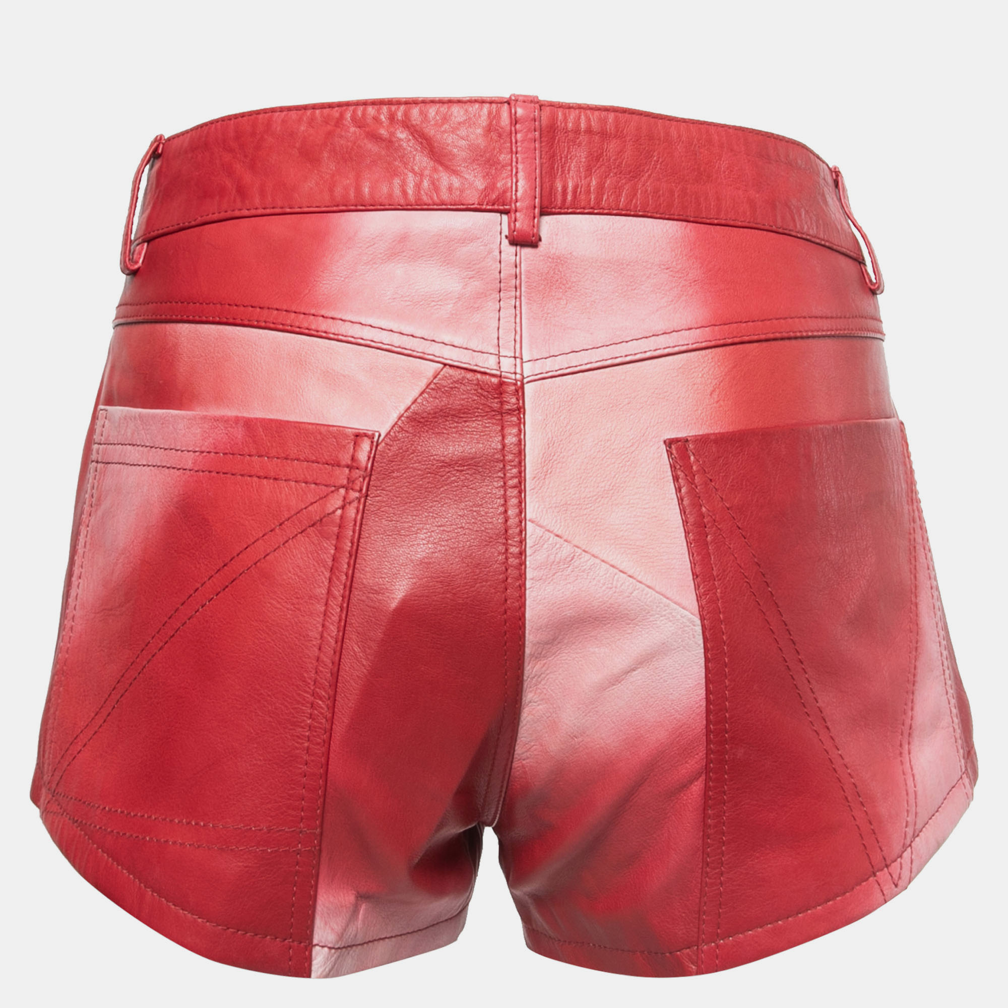 

Zadig & Voltaire Red Ombre Leather Micro Shorts