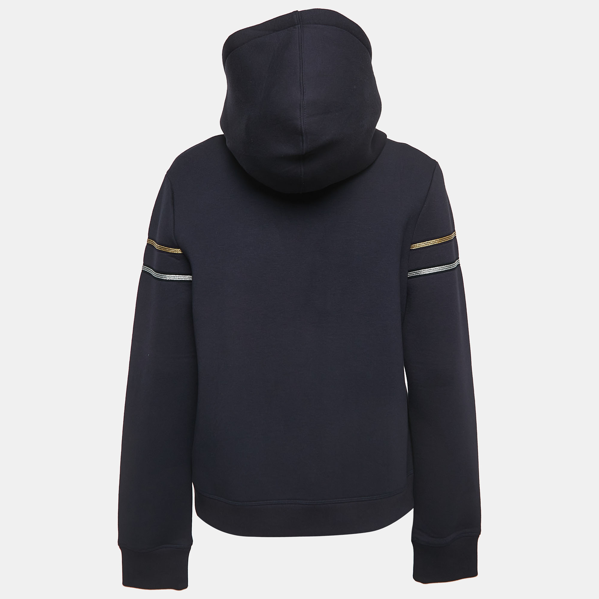 

Zadig and Voltaire Navy Blue Neoprene Zip-Up Hooded Jacket