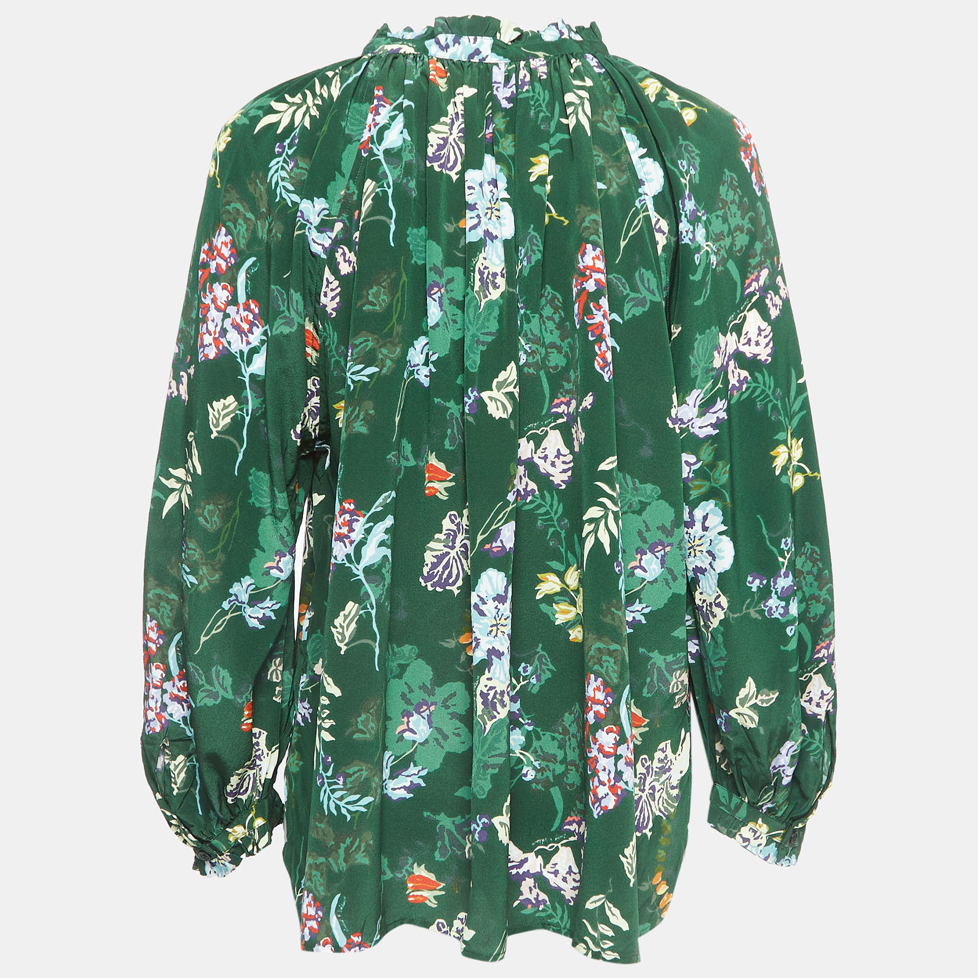 

Zadig & Voltaire Green Floral Printed Silk Blouse