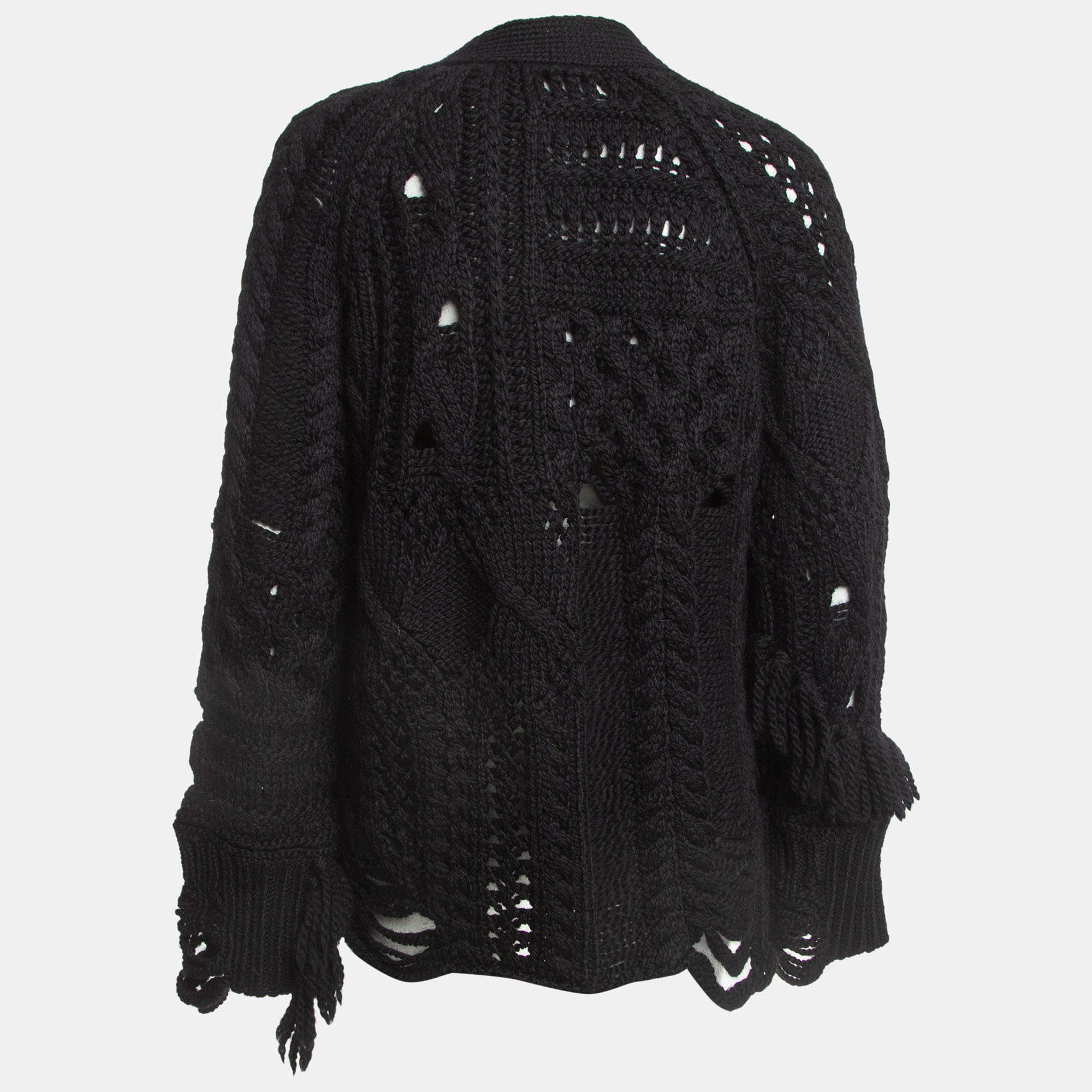 

Zadig & Voltaire Black Cable Knit Wool Dalia Cardigan