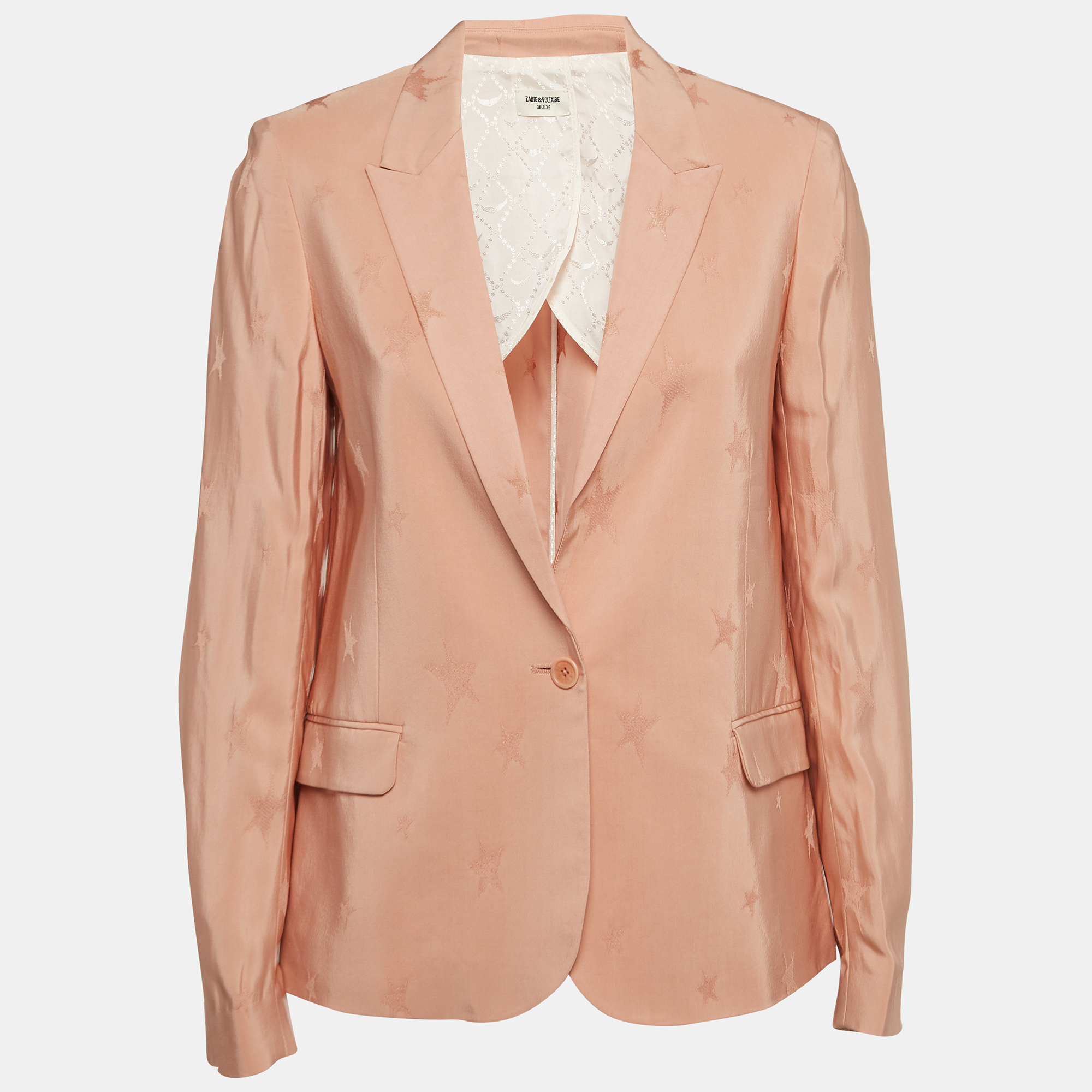 

Zadig & Voltaire Pink Star Jacquard Single-Breasted Blazer S