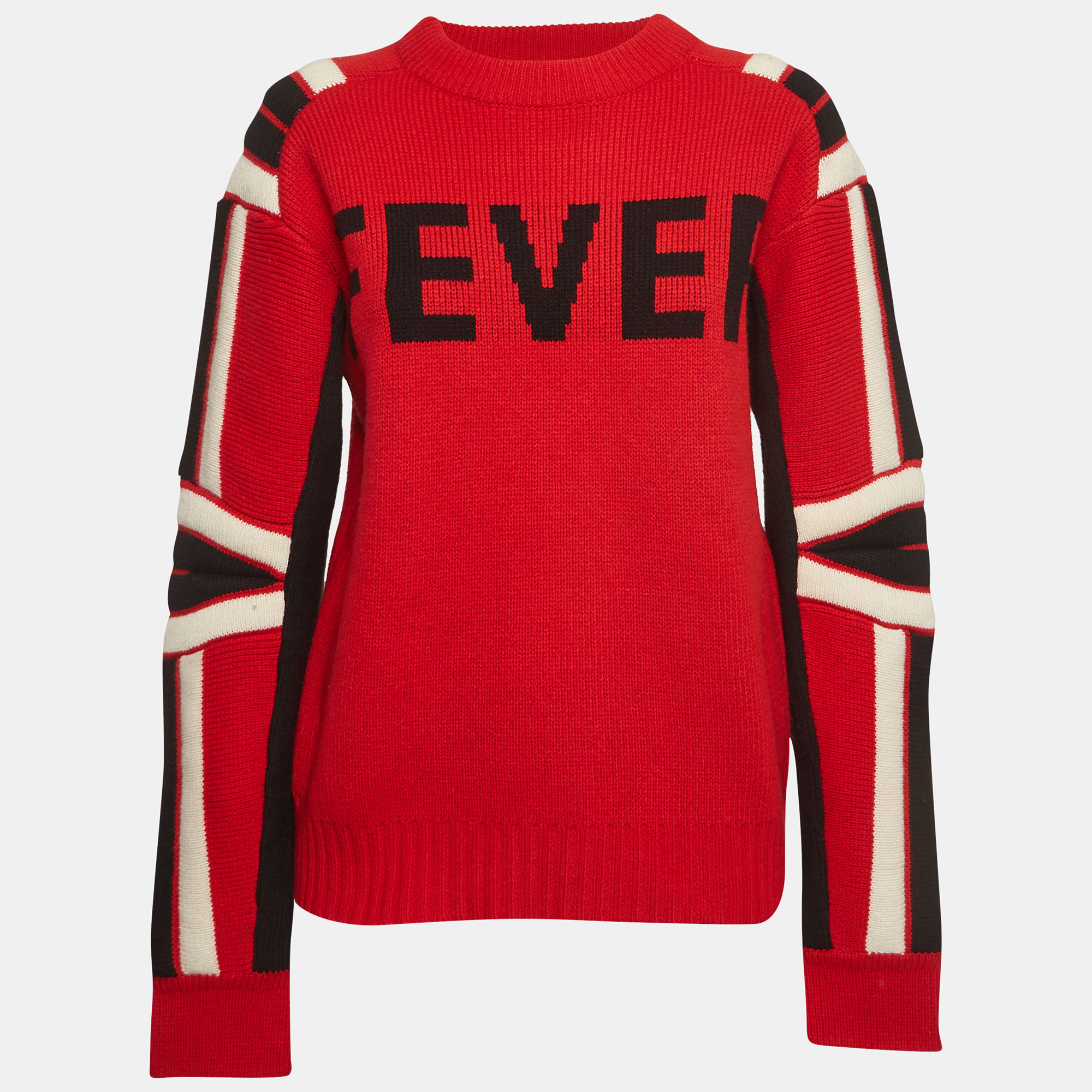 

Zadig & Voltaire Red Fever Intarsia Rib Knit Sweater S