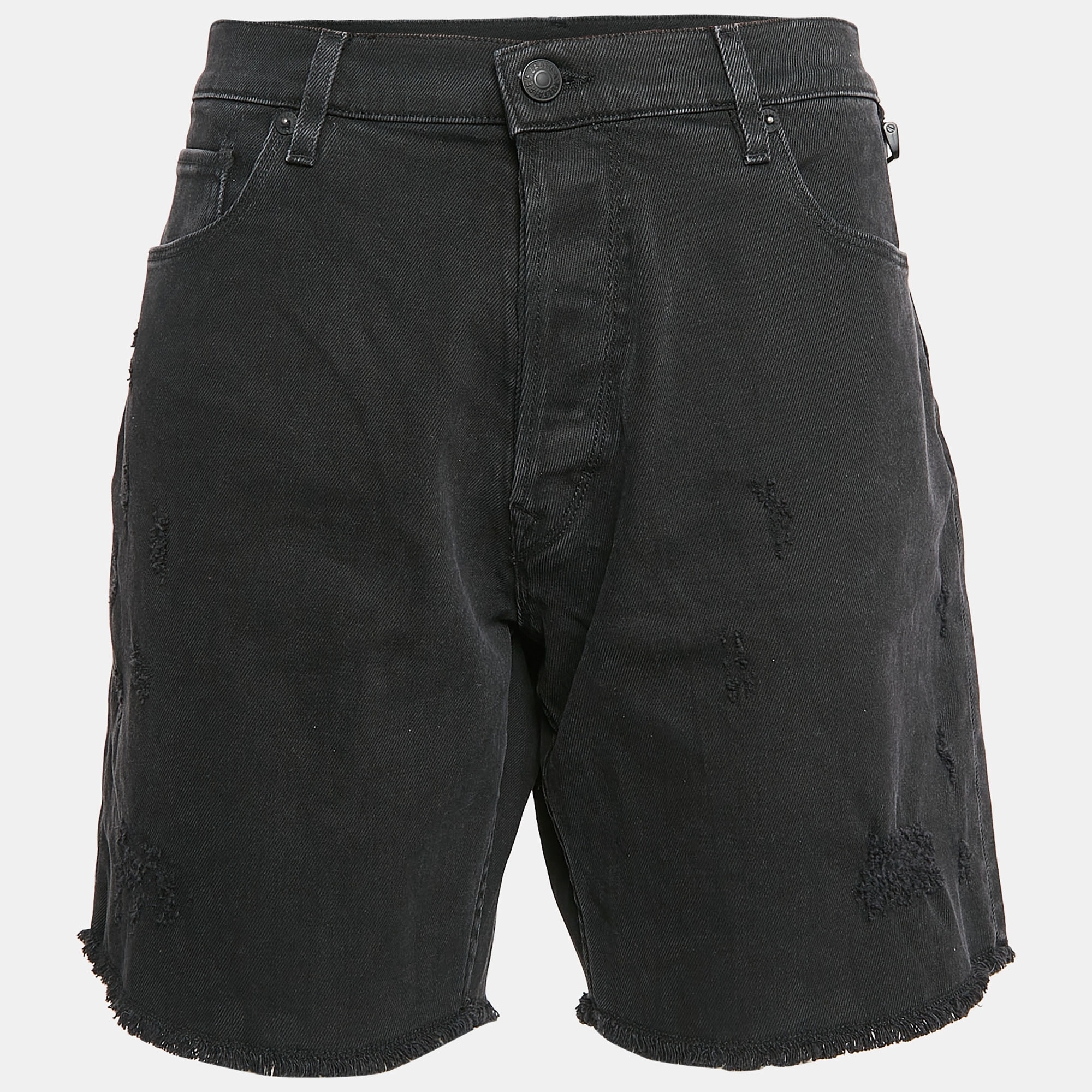 

Zadig & Voltaire Black Distressed Denim Shorts L