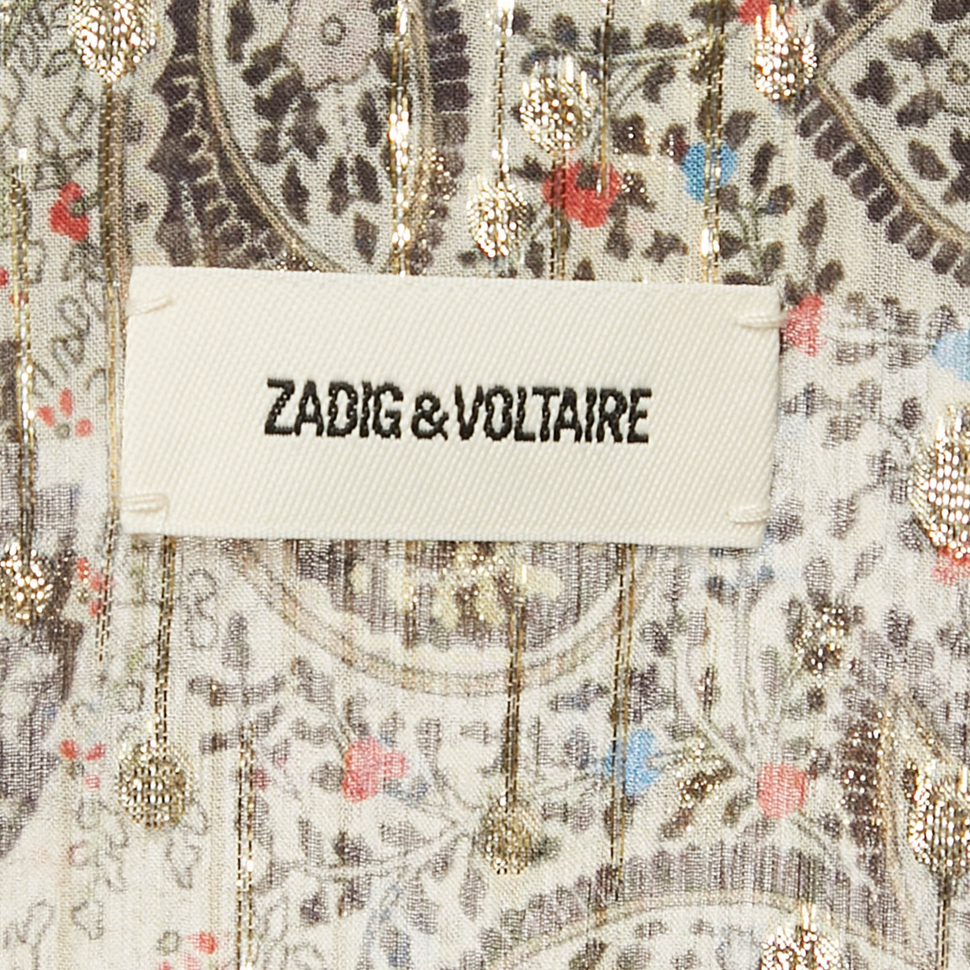 Zadig & Voltaire Multicolor Printed Silk Lurex Long Reeva Peacock Dress S 