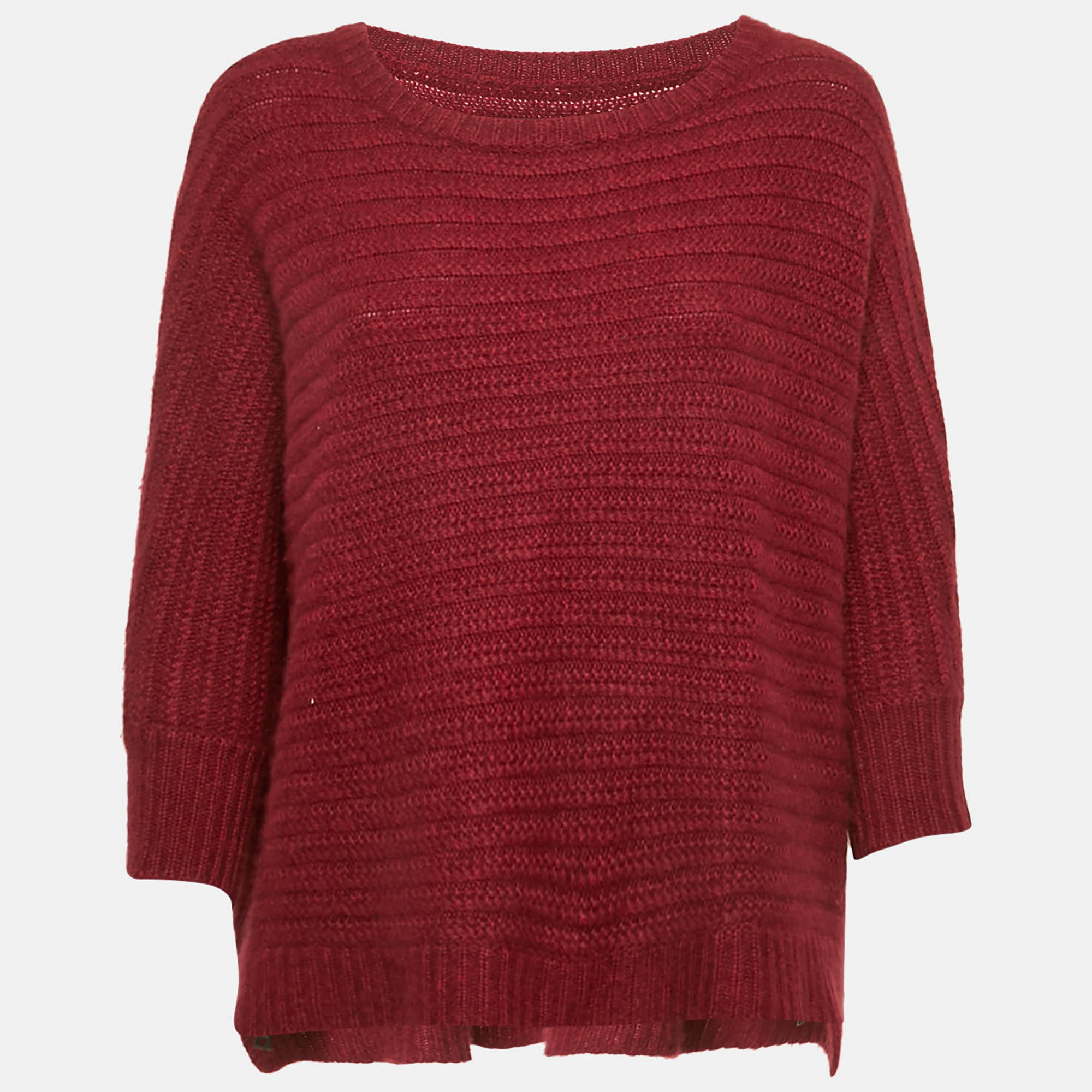 

Zadig & Voltaire Deluxe Burgundy Cashmere Knit Athina Sweater