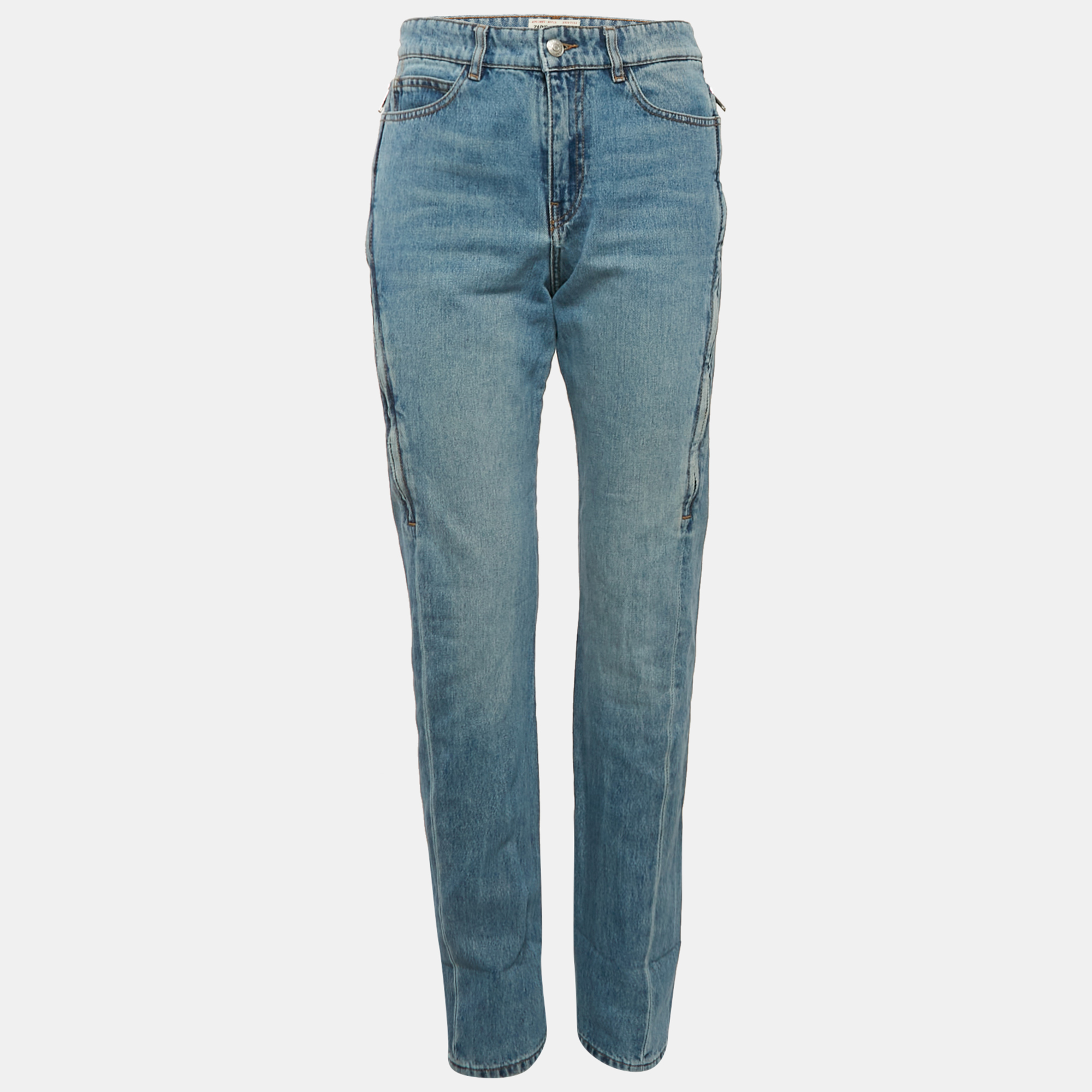 

Zadig & Voltaire Blue Eria Denim Zip Detail Jeans M Waist 32"