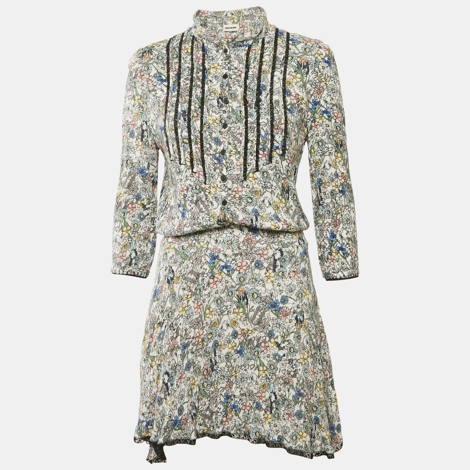 

Zadig & Voltaire Multicolor Floral Printed Chiffon Mini Dress S