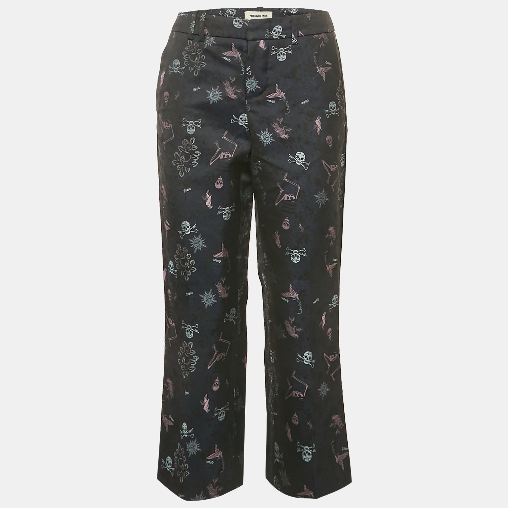 

Zadig & Voltaire Navy Blue Tattoo Posh Jacquard Trousers M