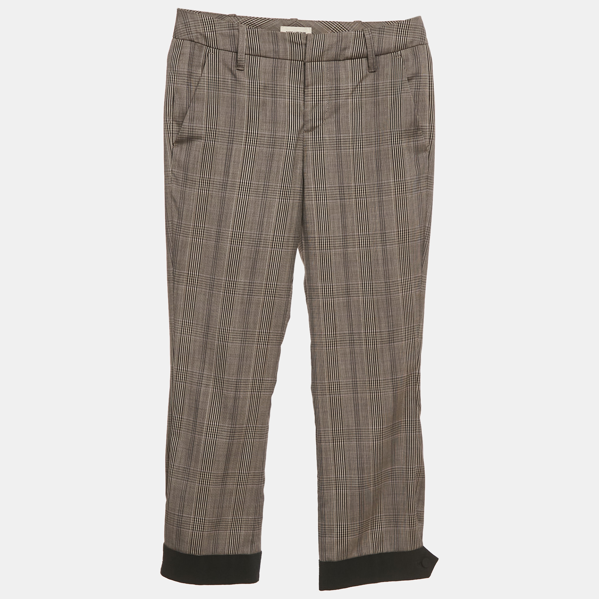 

Zadig & Voltaire Brown Prince of Wales Print Wool Trousers S