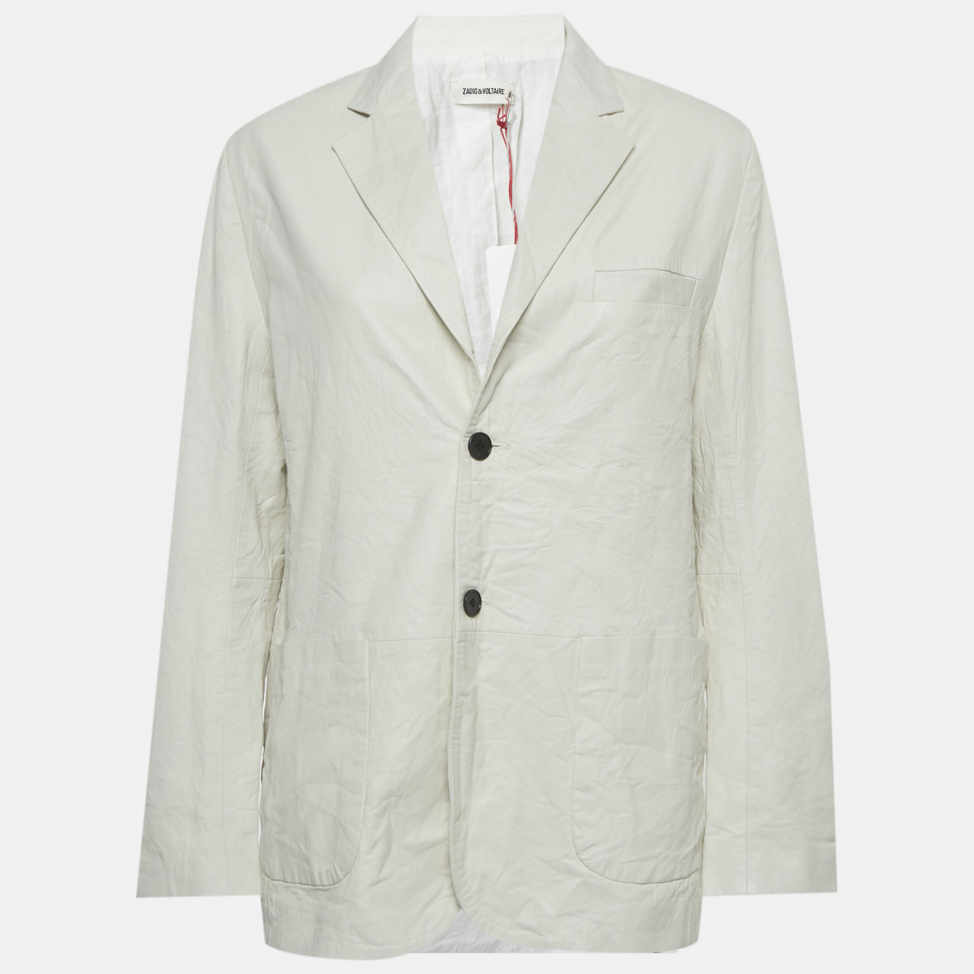 Pre-owned Zadig & Voltaire White Leather Single Breasted Blazer S