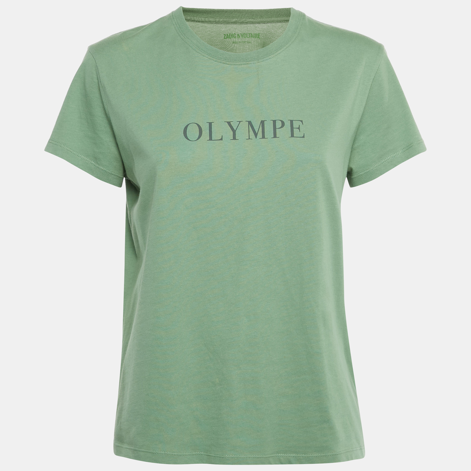 Pre-owned Zadig & Voltaire Green Printed Cotton Zoe Citation T-shirt S